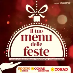 Anteprima dell'opuscolo Volantino Menu delle Feste Piemonte dal negozio Conad valido da 01/12/2025