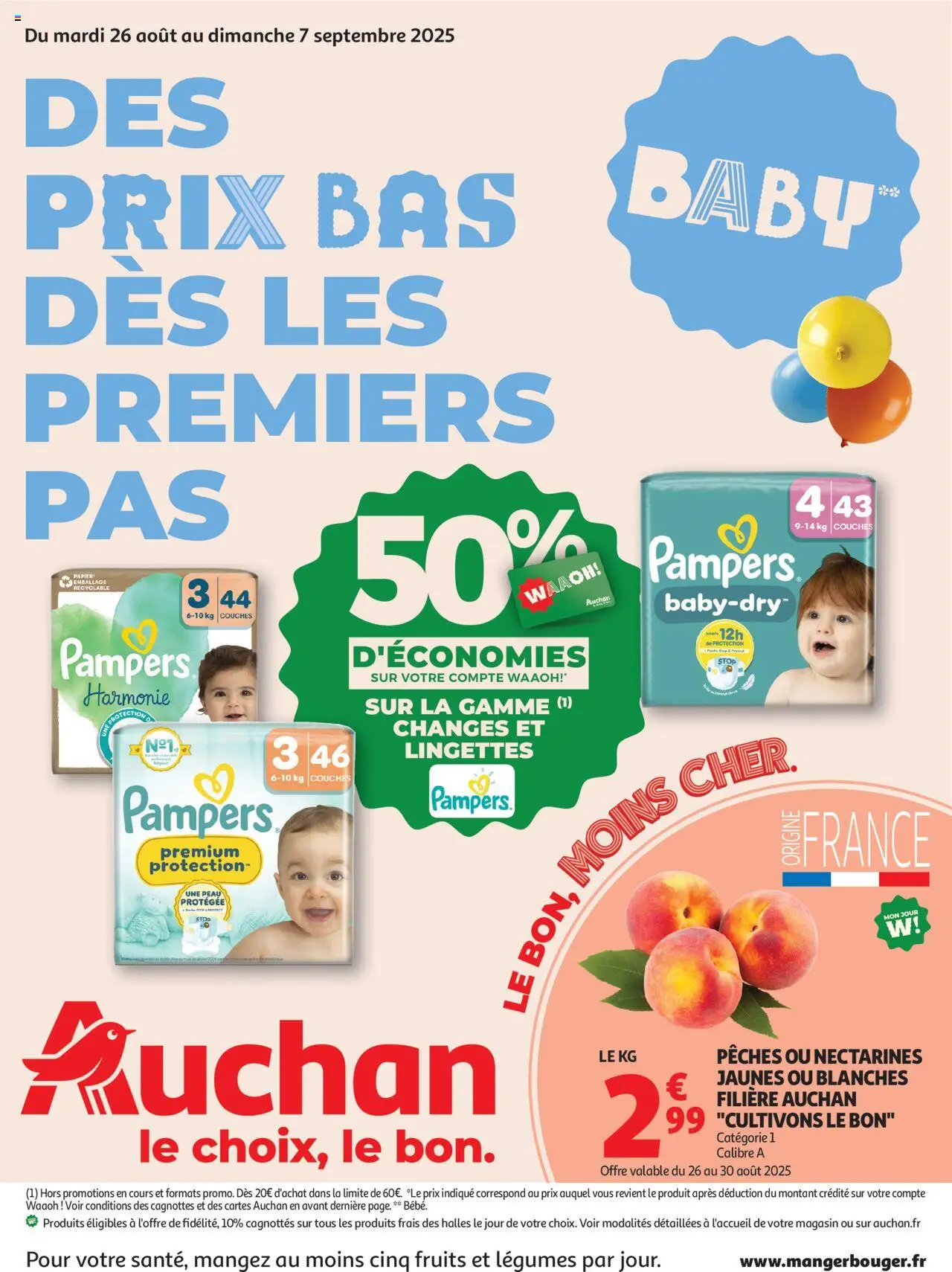 Auchan shop Des prix bas dès les premiers pas geldig vanaf 26/08/2025 - Paginanummer 1