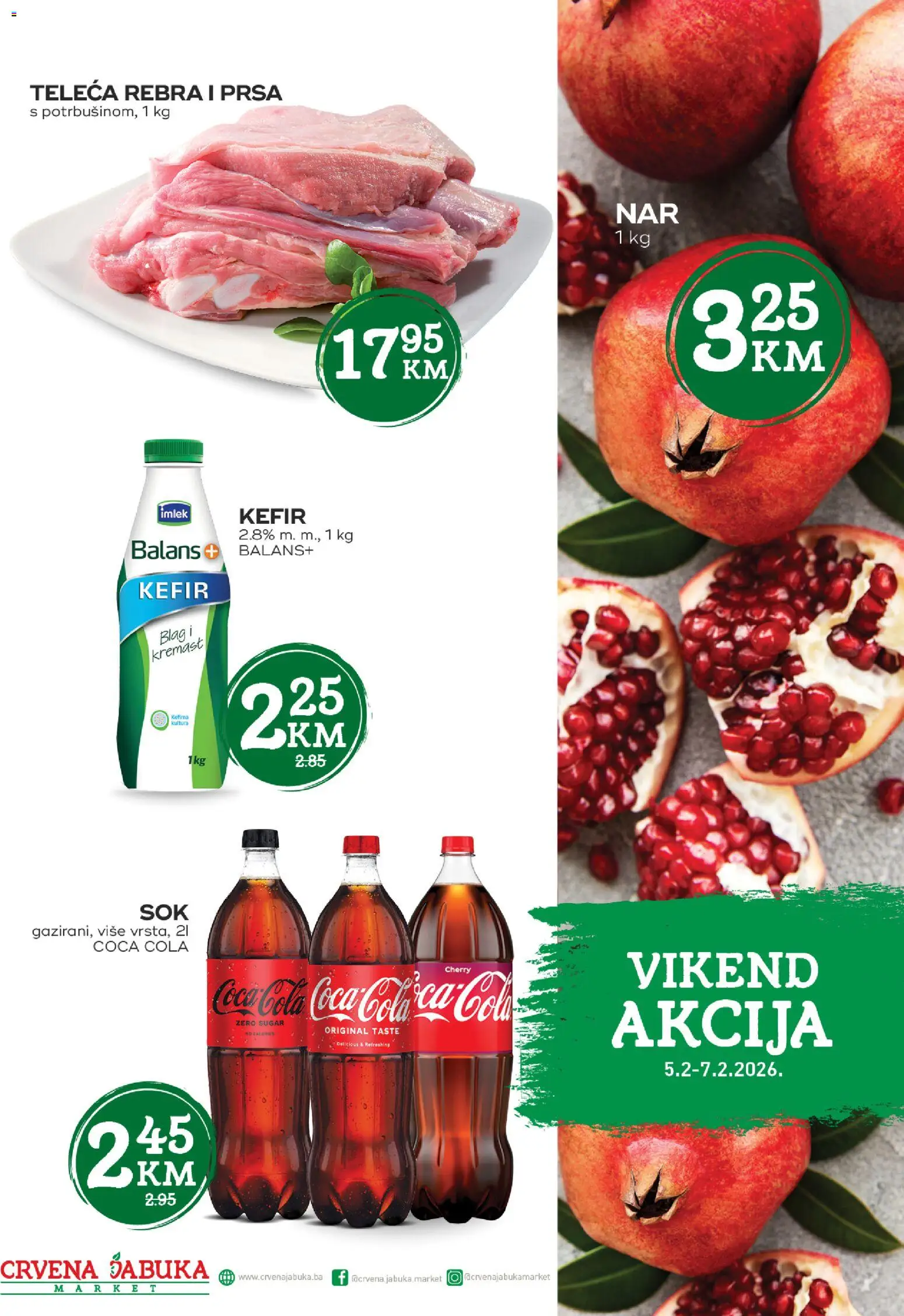 Pregled letka Vikend akcija trgovine Crvena jabuka vrijedi od 05.02.2026.