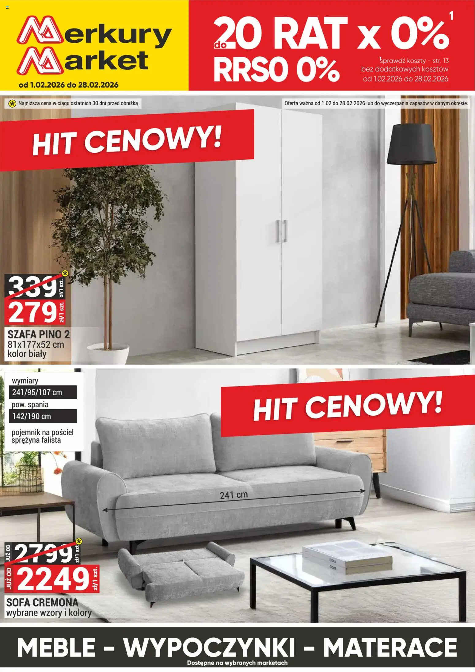 Pogląd gazetki "Meble, Wypoczynki, Materace" ze sklepu Merkury Market ważnej od 01.02.2026