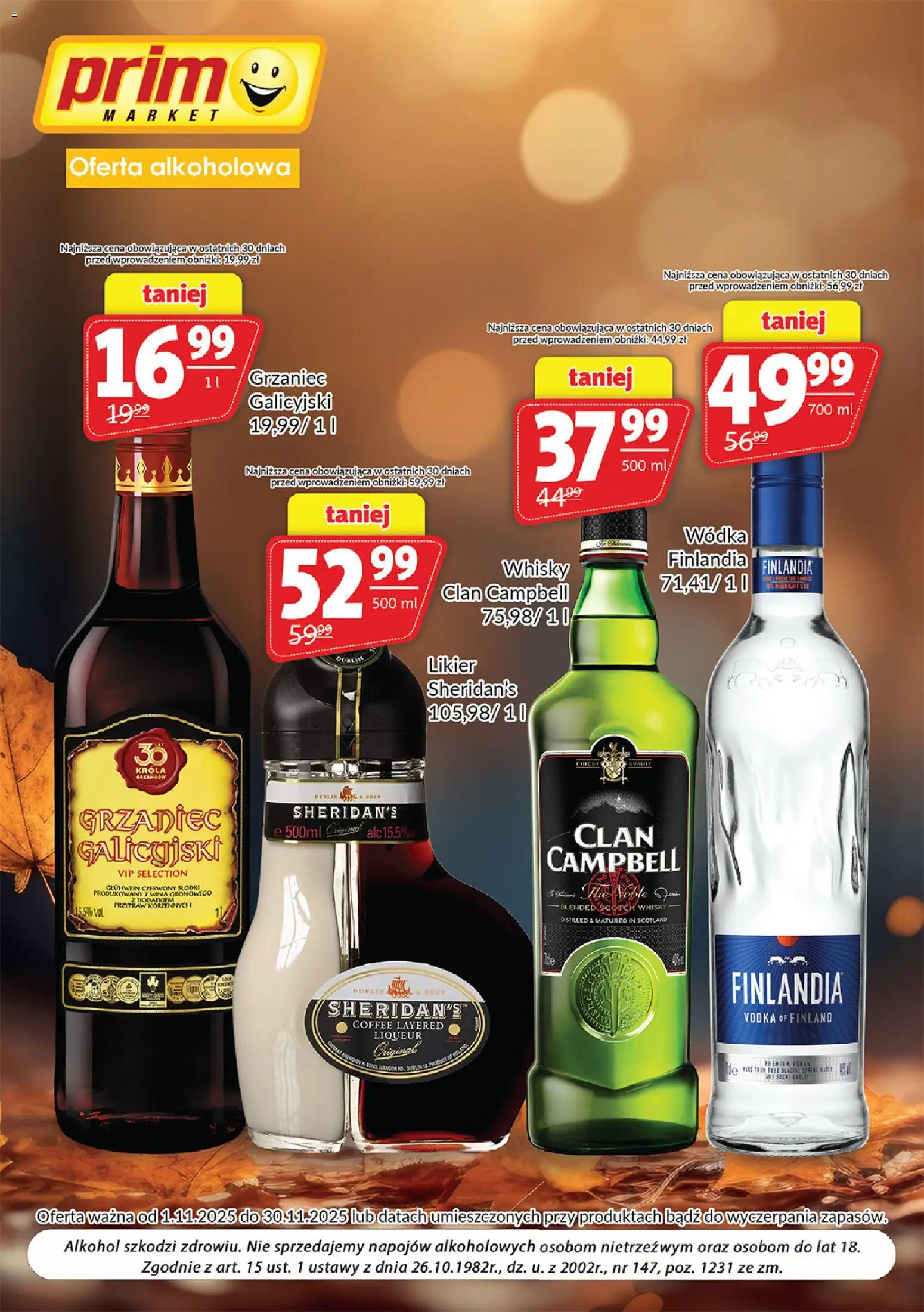 Pogląd gazetki "Oferta alkoholowa" ze sklepu Prim Market ważnej od 01.11.2025