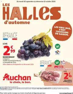 Prévisualisation de Les Halles d'automne : les prix bas, c'est toujours de saison du magasin Auchan formulaire valide 30/09/2025