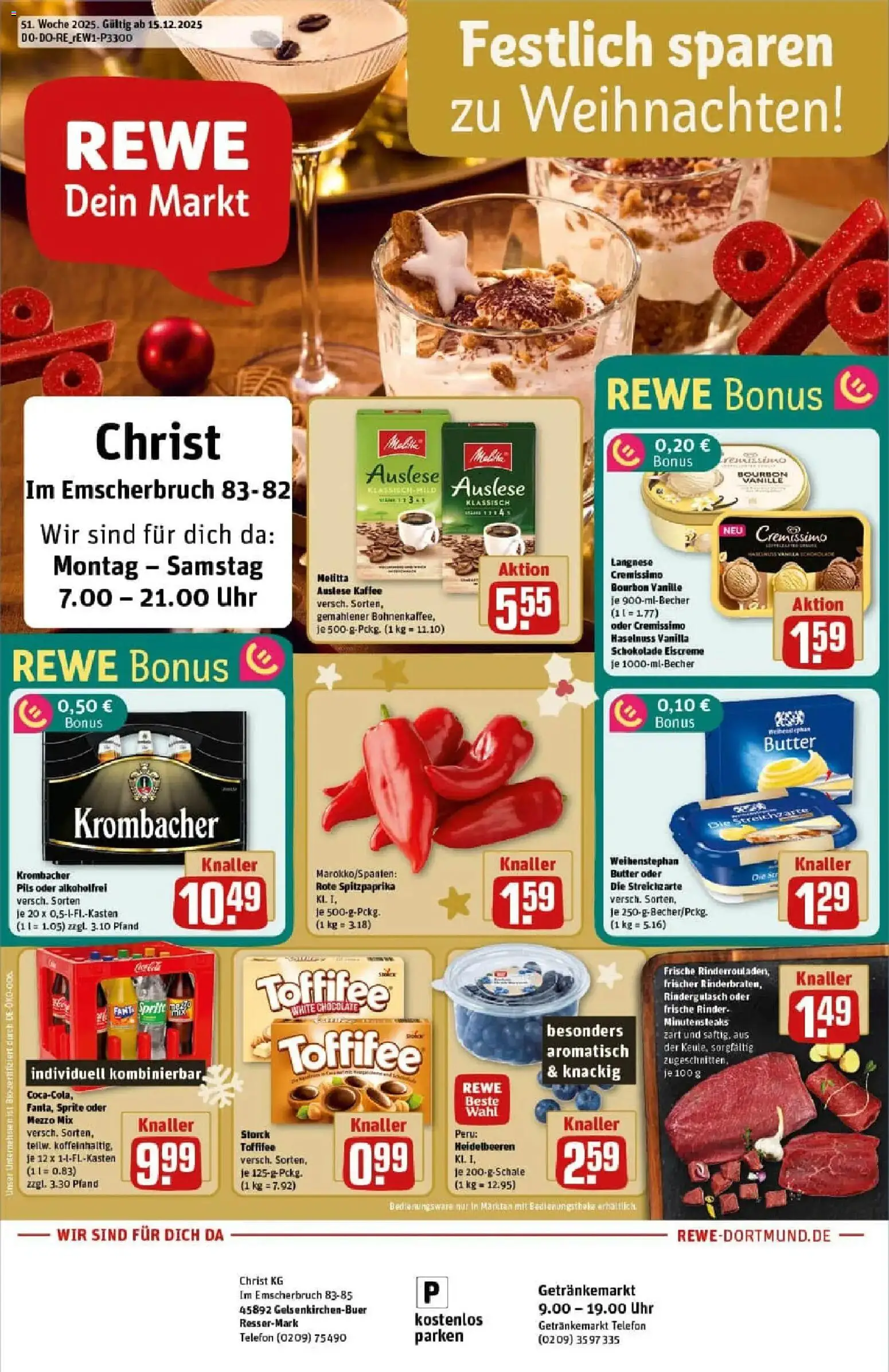 Vorschau von dem Prospekt des Geschäftes Rewe, gültig ab dem 15.12.2025
