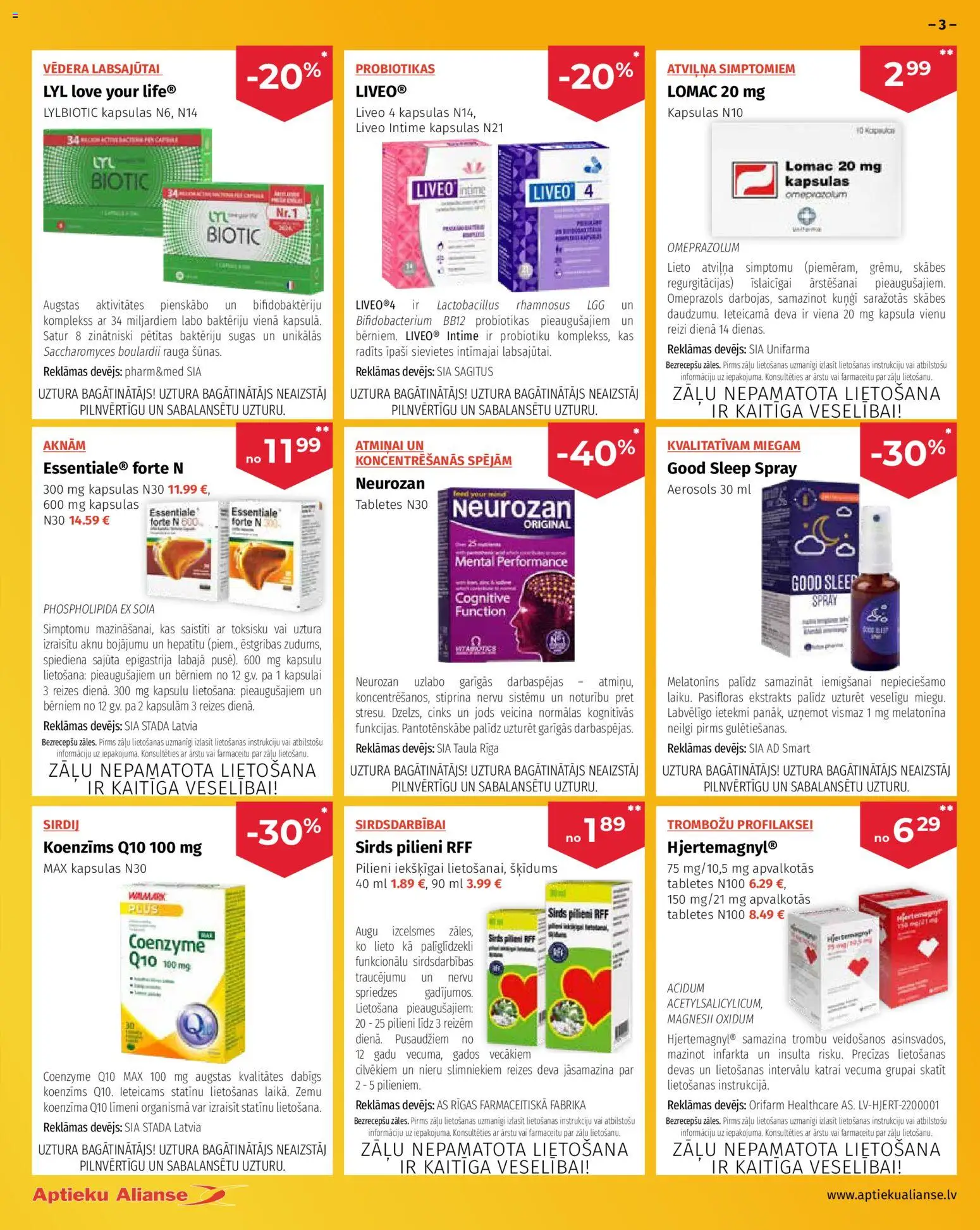 Skatīt Aptieku Alianse akciju bukletu, derīgs no 2026.01.02