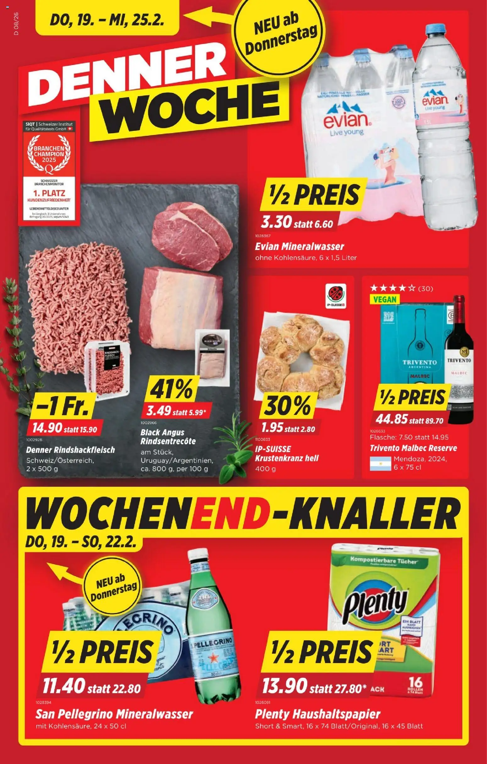 Vorschau des Merkblatts Aktionen vom Shop Denner gültig von 19.02.2026 bis 25.02.2026