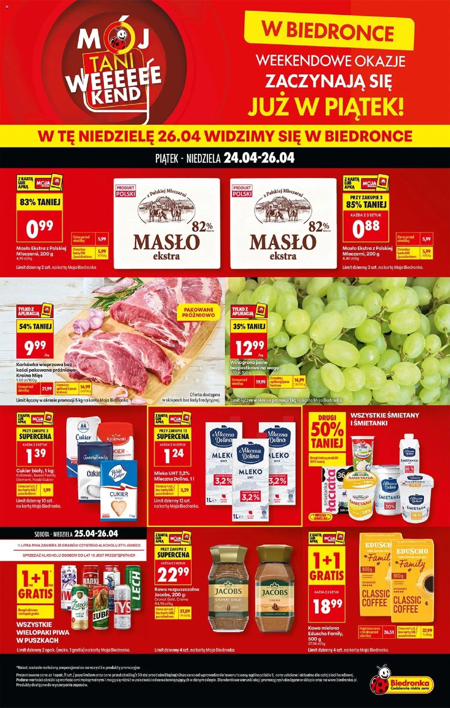 Pogląd gazetki "Biedronka gazetka - Tani weekend" ze sklepu Biedronka ważnej od 24.04.2026