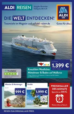 Vorschau von dem Prospekt des Geschäftes Aldi Reisen, gültig ab dem 01.11.2025