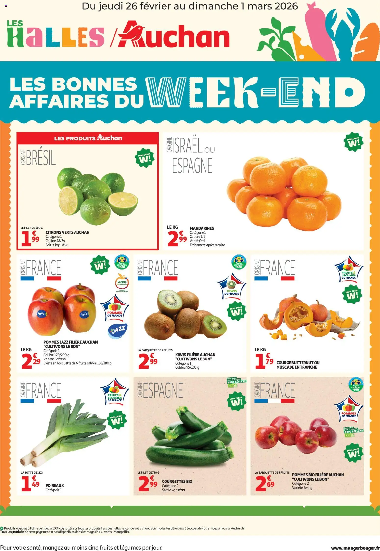 Voorbeeld van Les bons plans du week-end dans votre hyper ! van winkel Auchan geldig vanaf 26/02/2026