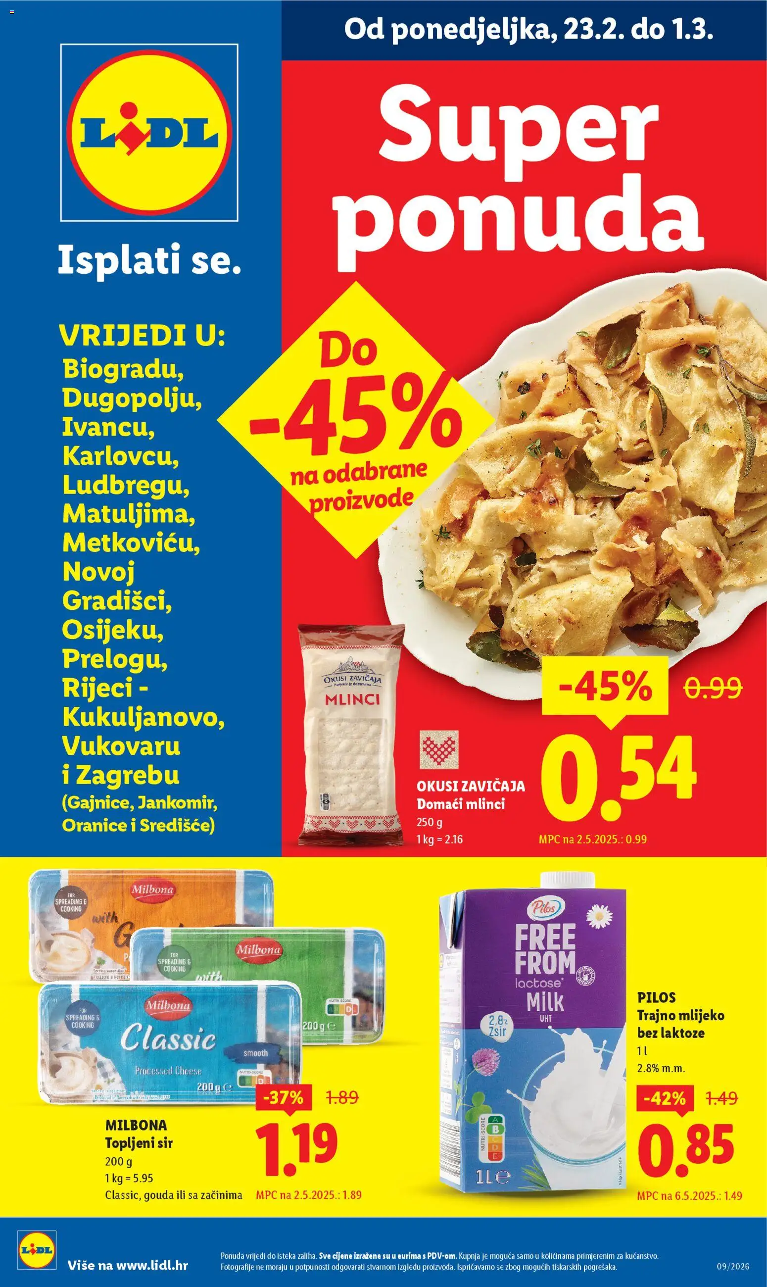 Pregled letka Super ponuda trgovine Lidl vrijedi od 23.02.2026