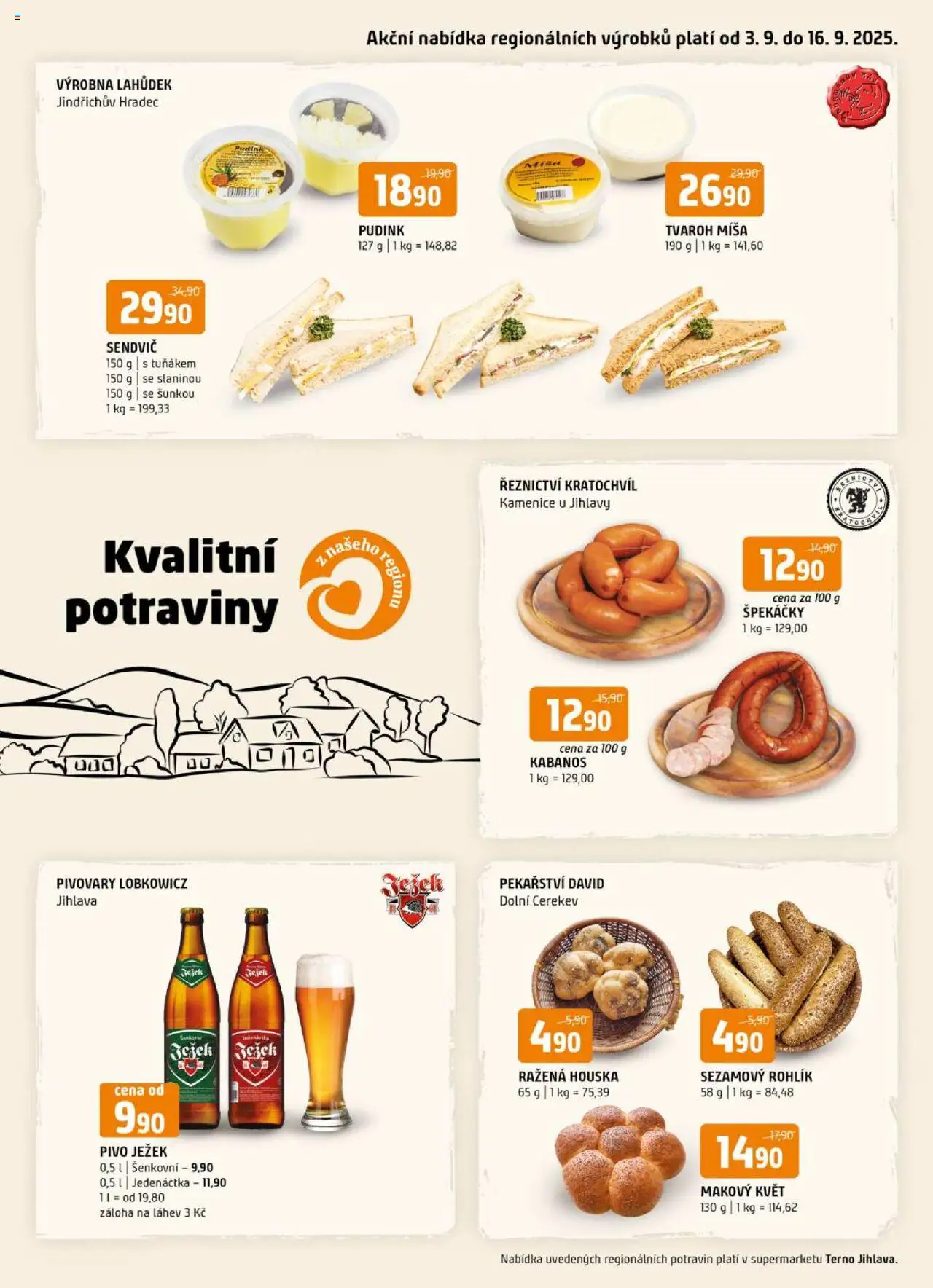  Terno Kvalitní potraviny z našeho regionu (03.09.2025 - 16.09.2025)