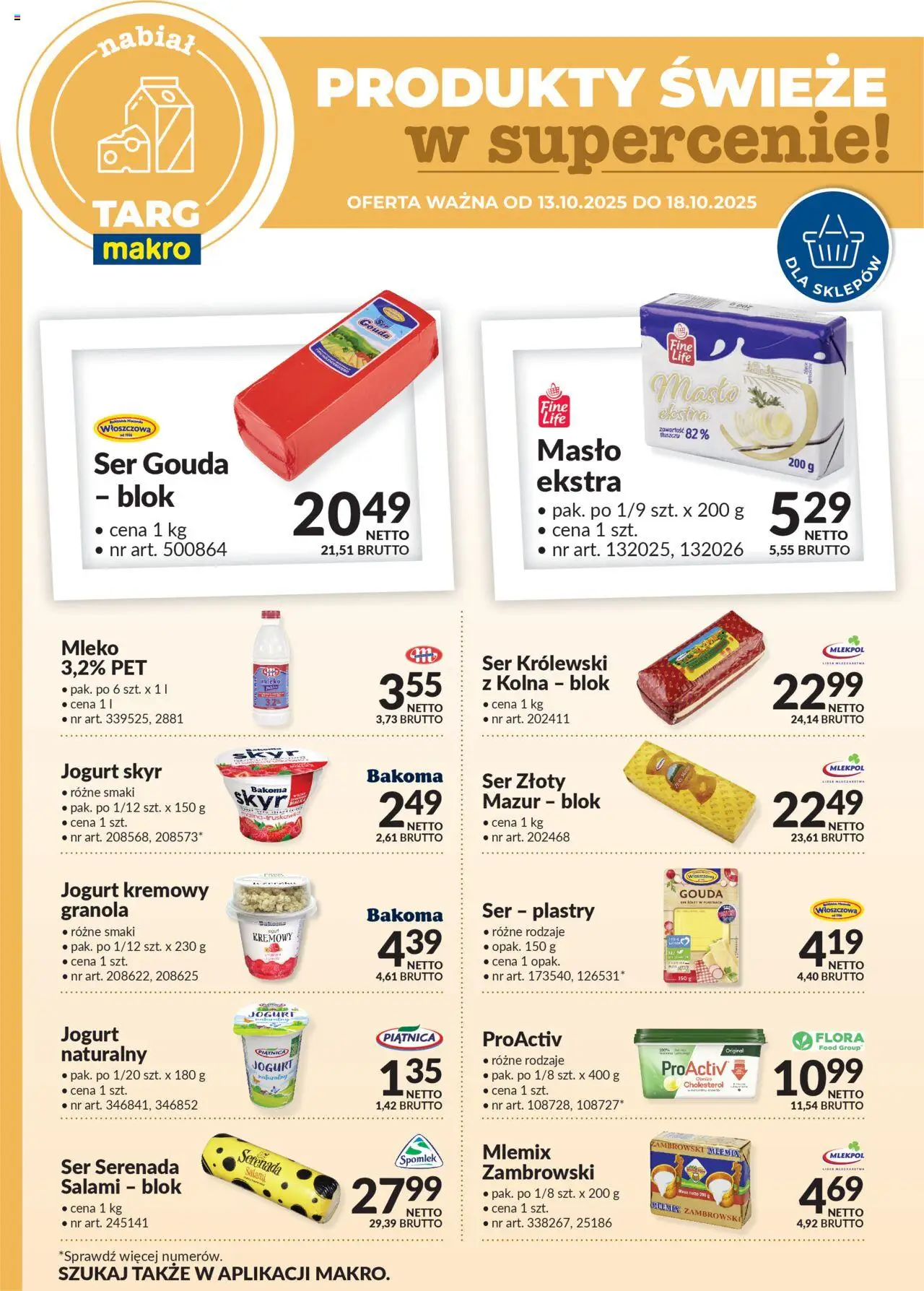 Pogląd gazetki "Oferta świeża w super cenach" ze sklepu Makro ważnej od 13.10.2025