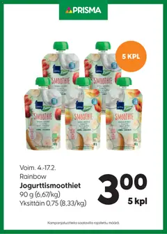 Kaupan Prisma Tarjoukset Jogurttismoothiet esikatselu, voimassa 04/02/2026