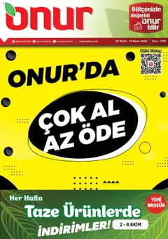Onur Market Katalog - Bursa 30.09.2025 - Broşürünün önizlemesi