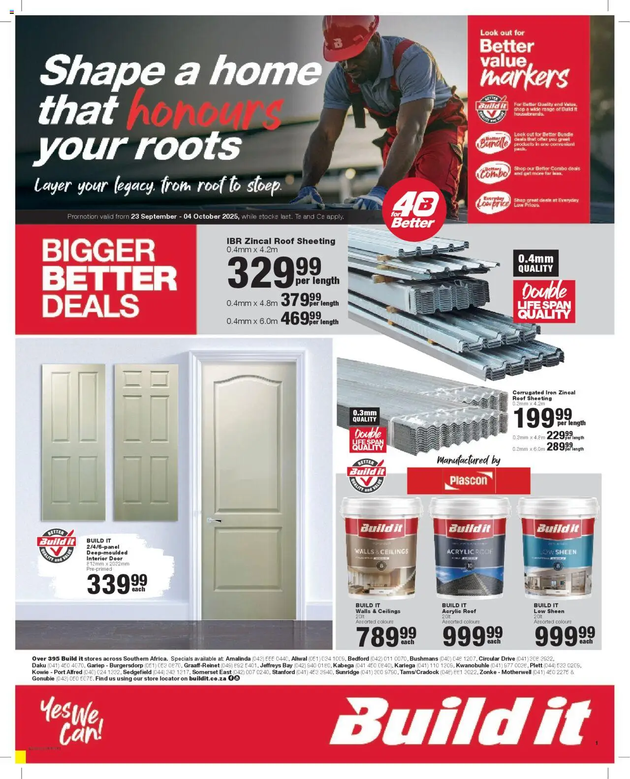 Build It Eastern Cape - Weekly Specials from 23/09 - 04/10/2025 > Promotions