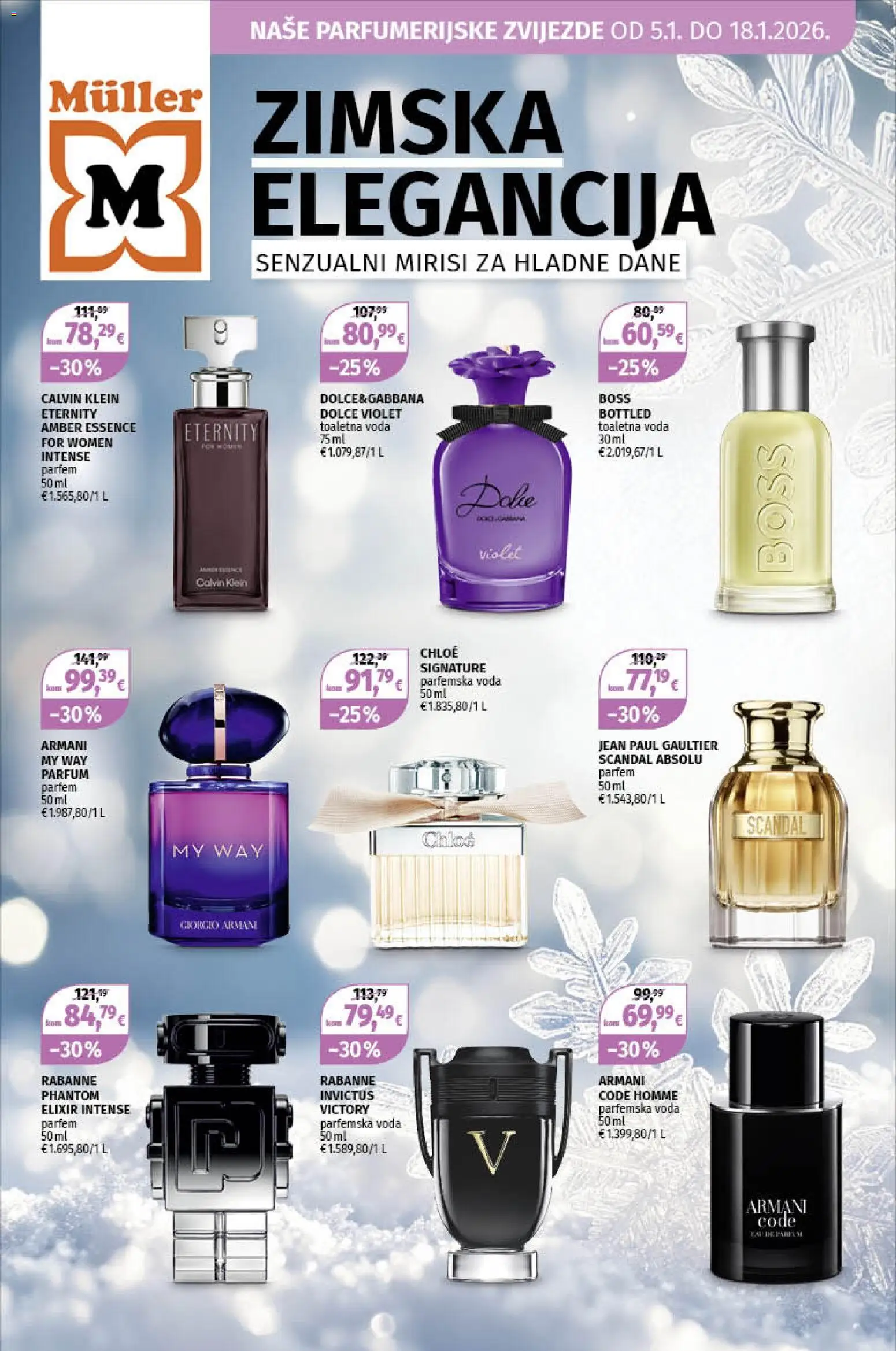 Pregled letka Parfumerijske zvijezde trgovine Müller vrijedi od 05.01.2026