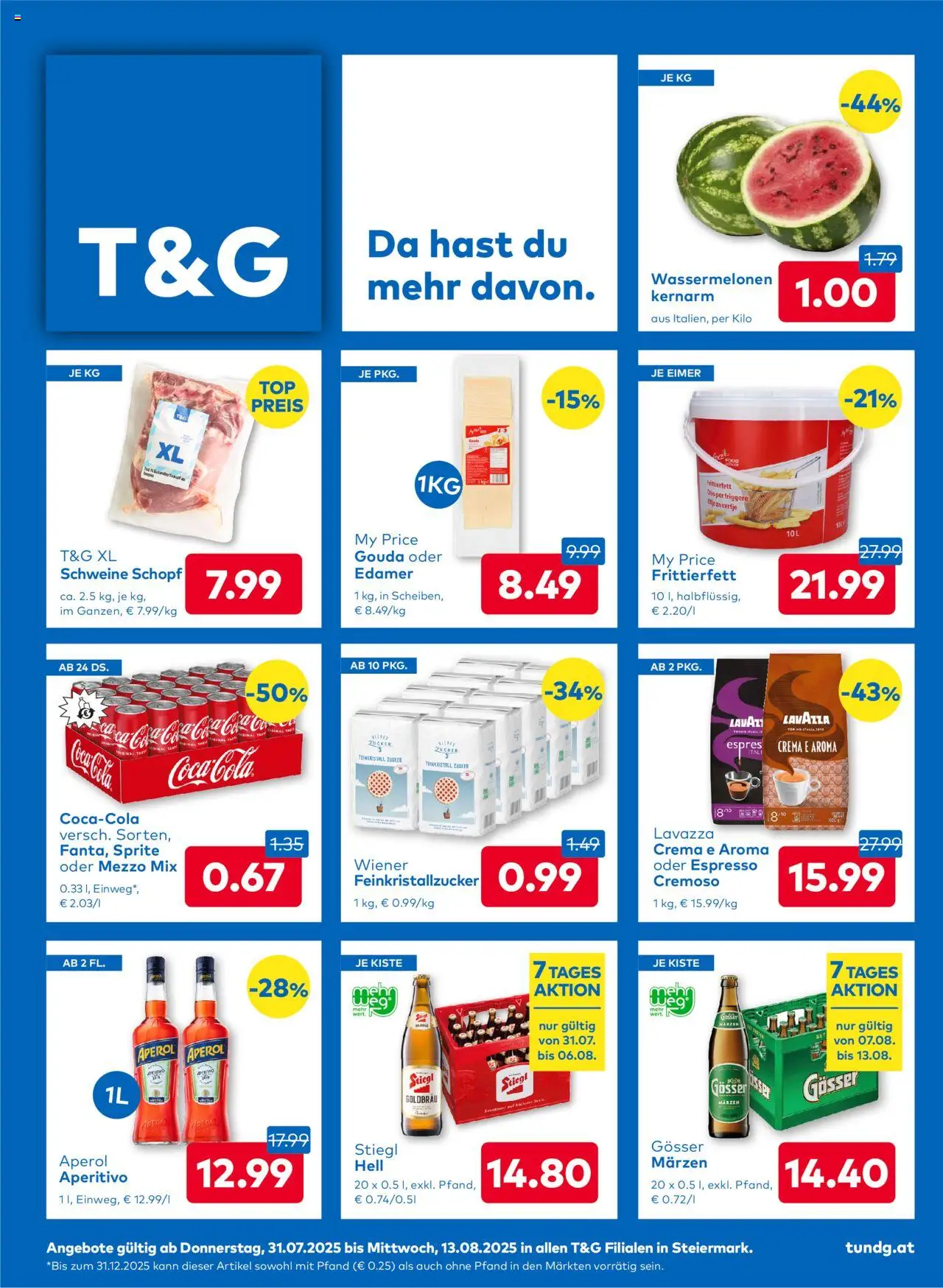  T&G Steiermark ab (31.07.2025 - 13.08.2025) - Seite 1 - Aperol, Zucker