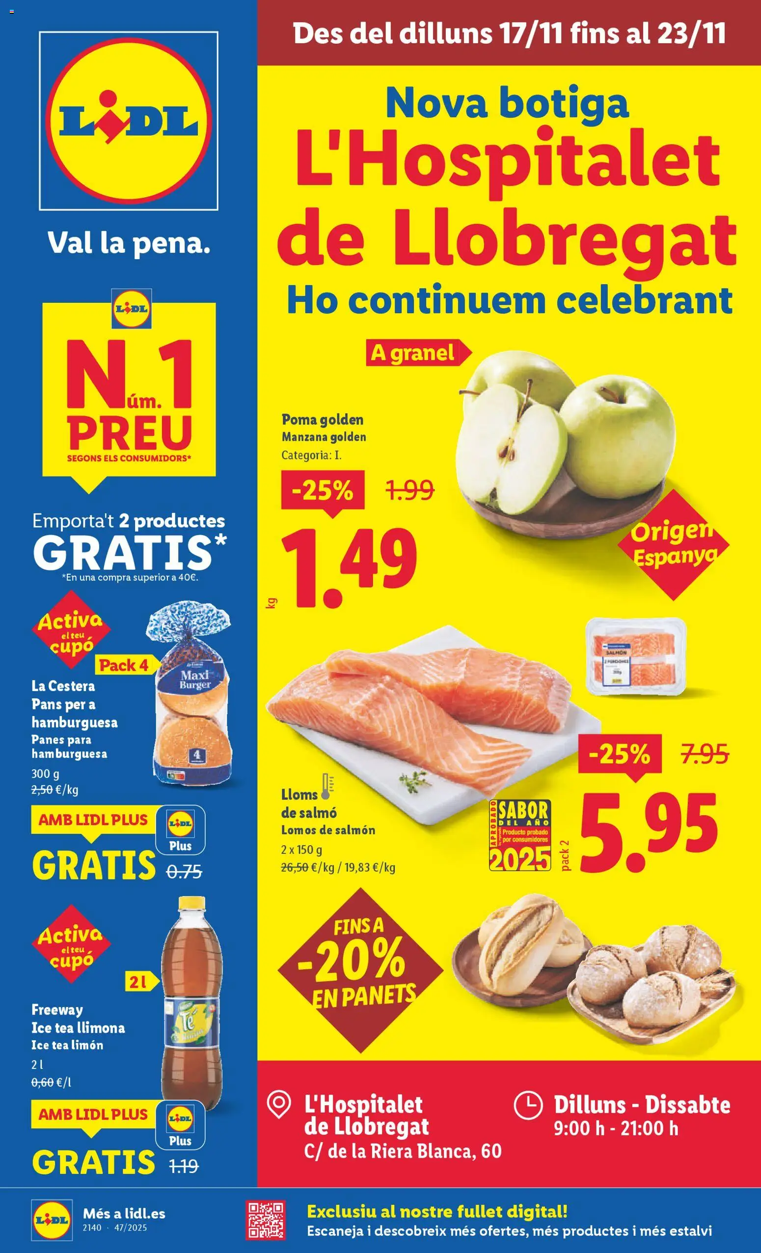 Vista previa del folleto de la tienda Lidl válido desde el 17/11/2025 - Hamburguesa, Manzana, Limón, Salmón