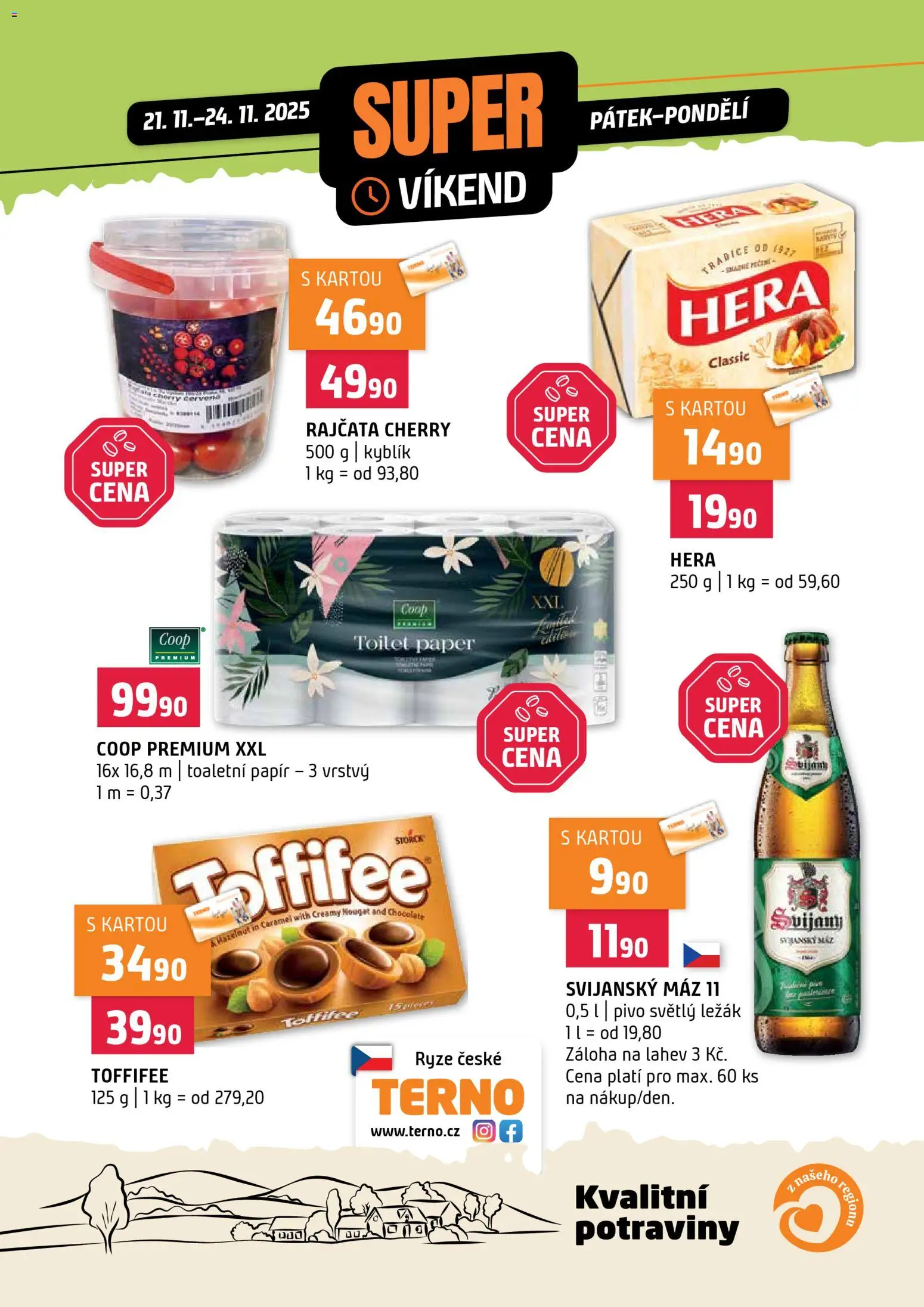 Náhled nabídky: Terno Super víkend platný od 21.11.2025