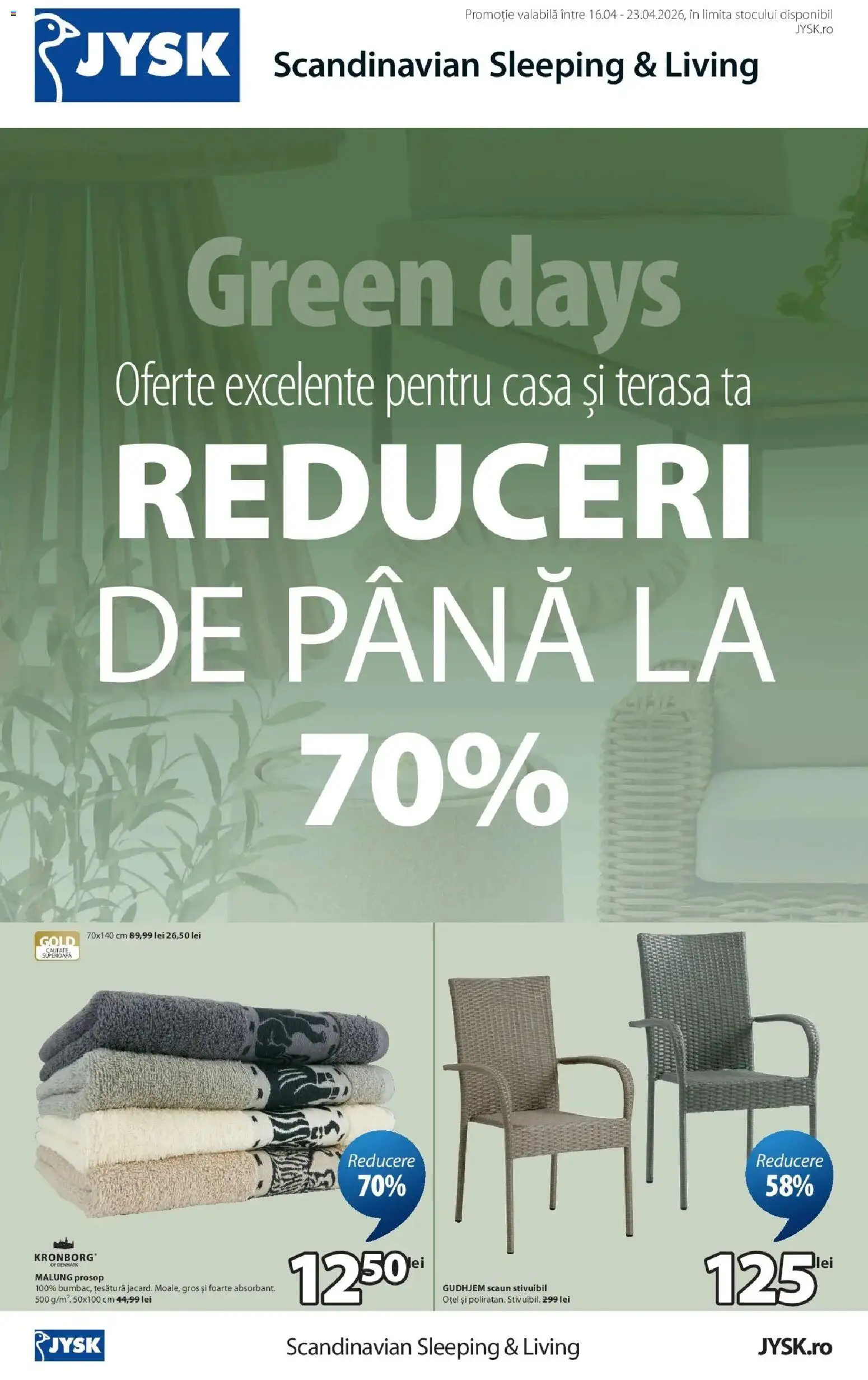 Previzualizarea de cataloage: JYSK Catalog JYSK până în data de 23.04.2026 valabil de la 15.04.2026