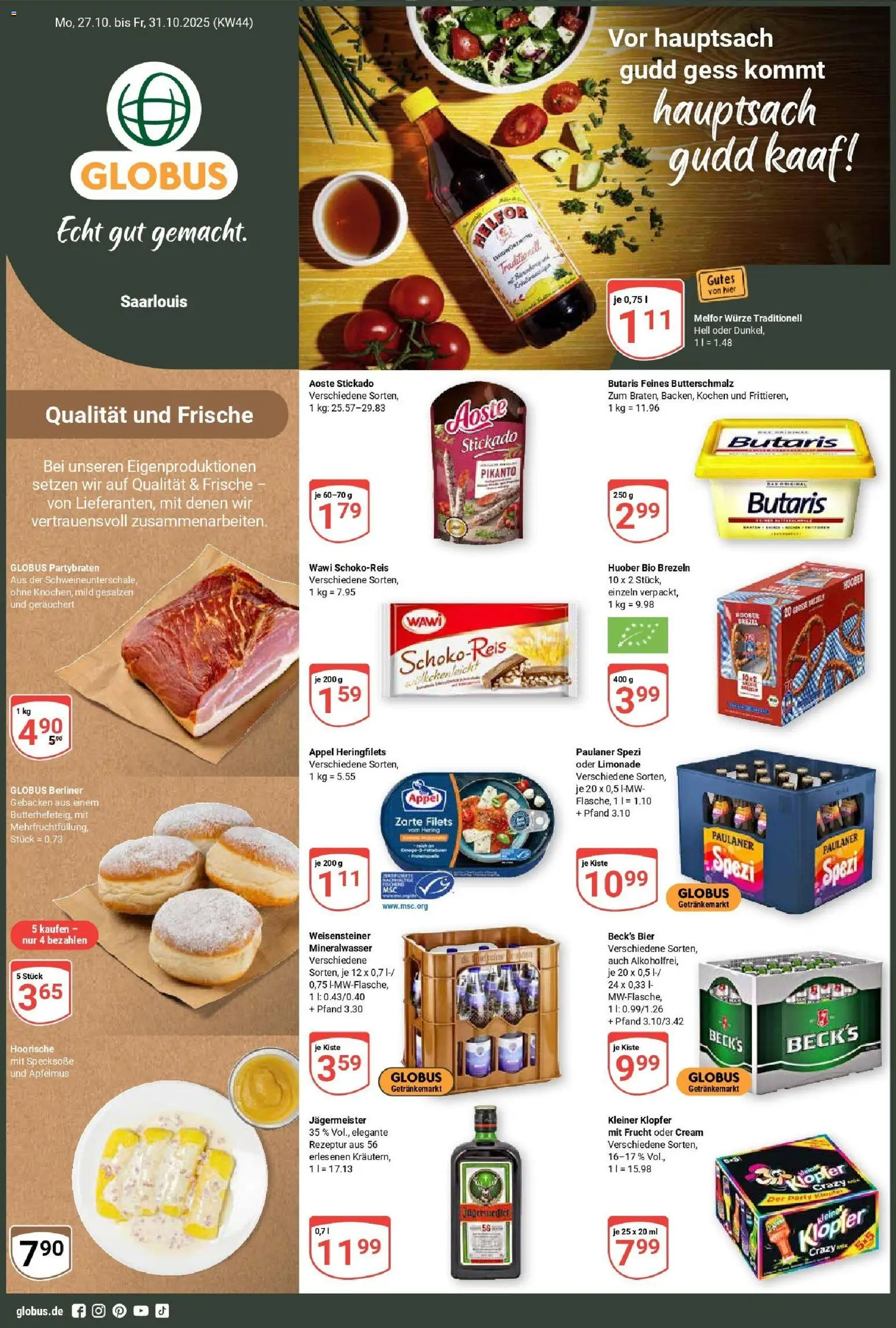Globus Prospekt ab Montag 26.10.2025 > Prospekt Saarlouis	