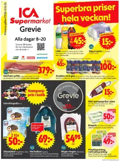 Förhandsgranska reklamblad Grevie från butik ICA Supermarket gäller från 27/10/2025