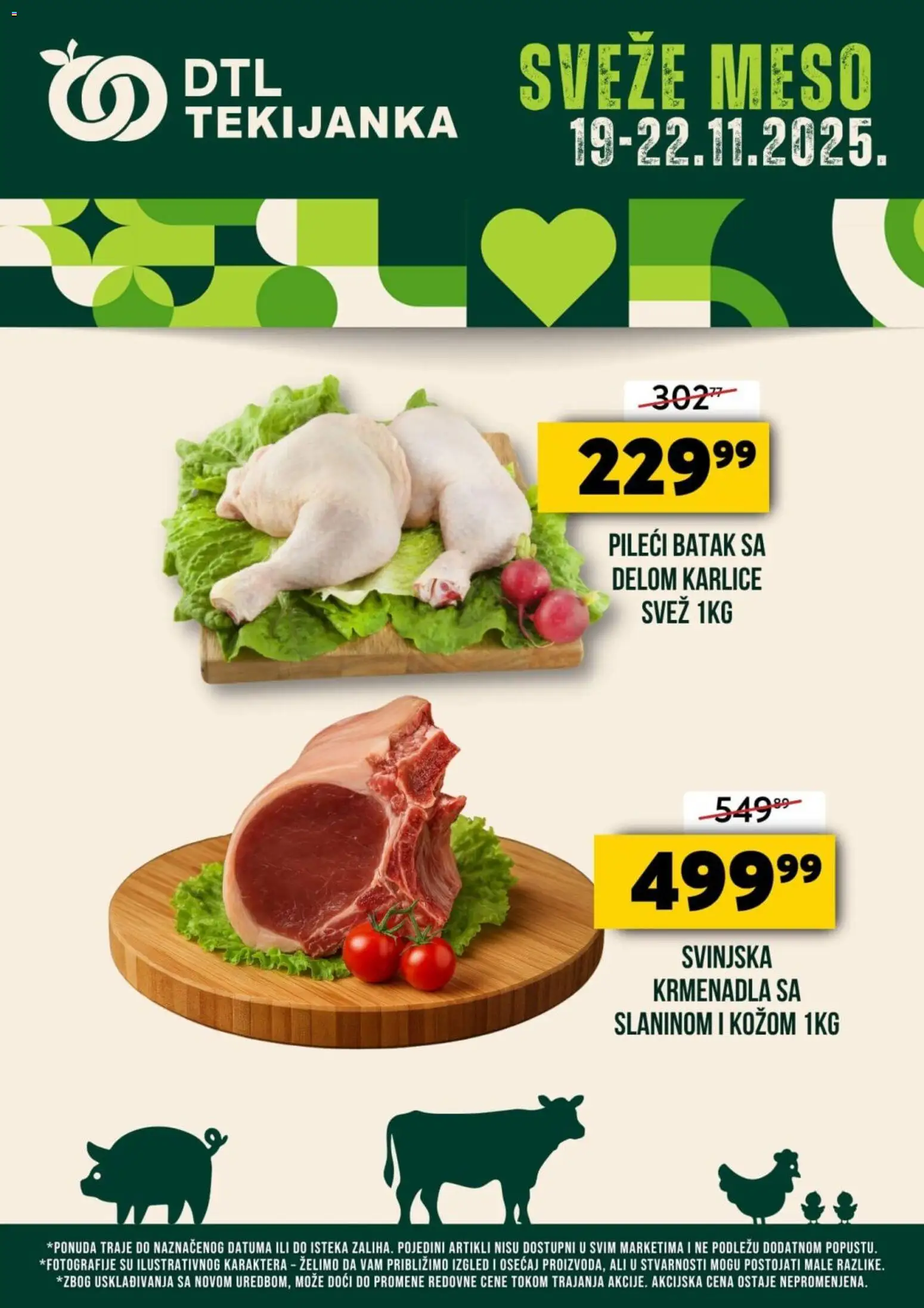 Pregled Tekijanka kataloga - važi od 19.11.2025 - Meso, Krmenadla, Svinjska krmenadla, Pileći batak