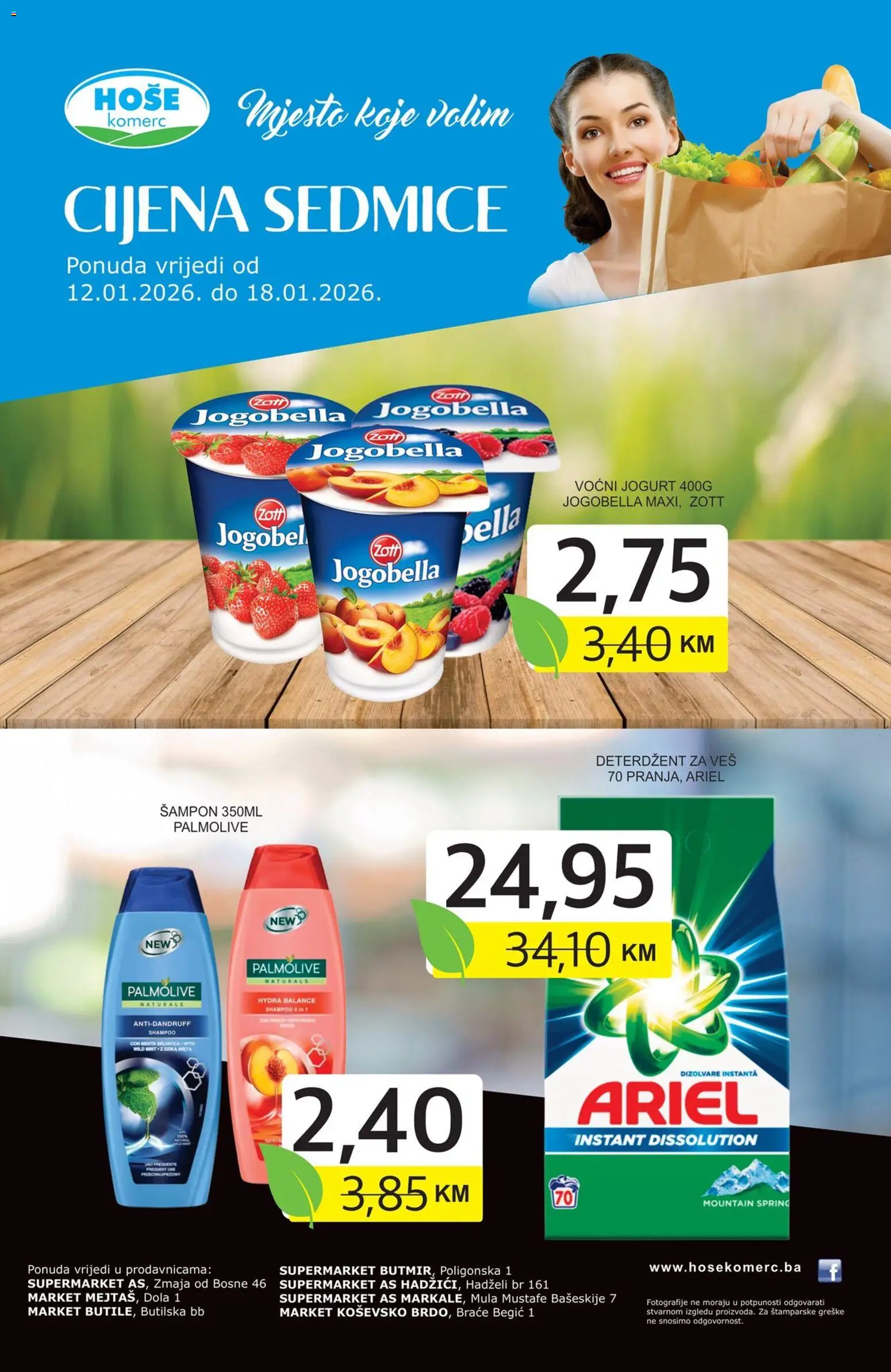 Pregled letka Cijema sedmice trgovine Hoše komerc vrijedi od 12.01.2026