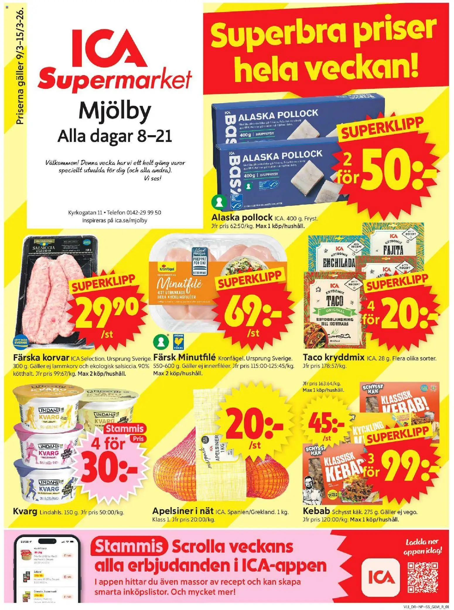 Förhandsgranska reklamblad Mjölby från butik ICA Supermarket gäller från 09/03/2026
