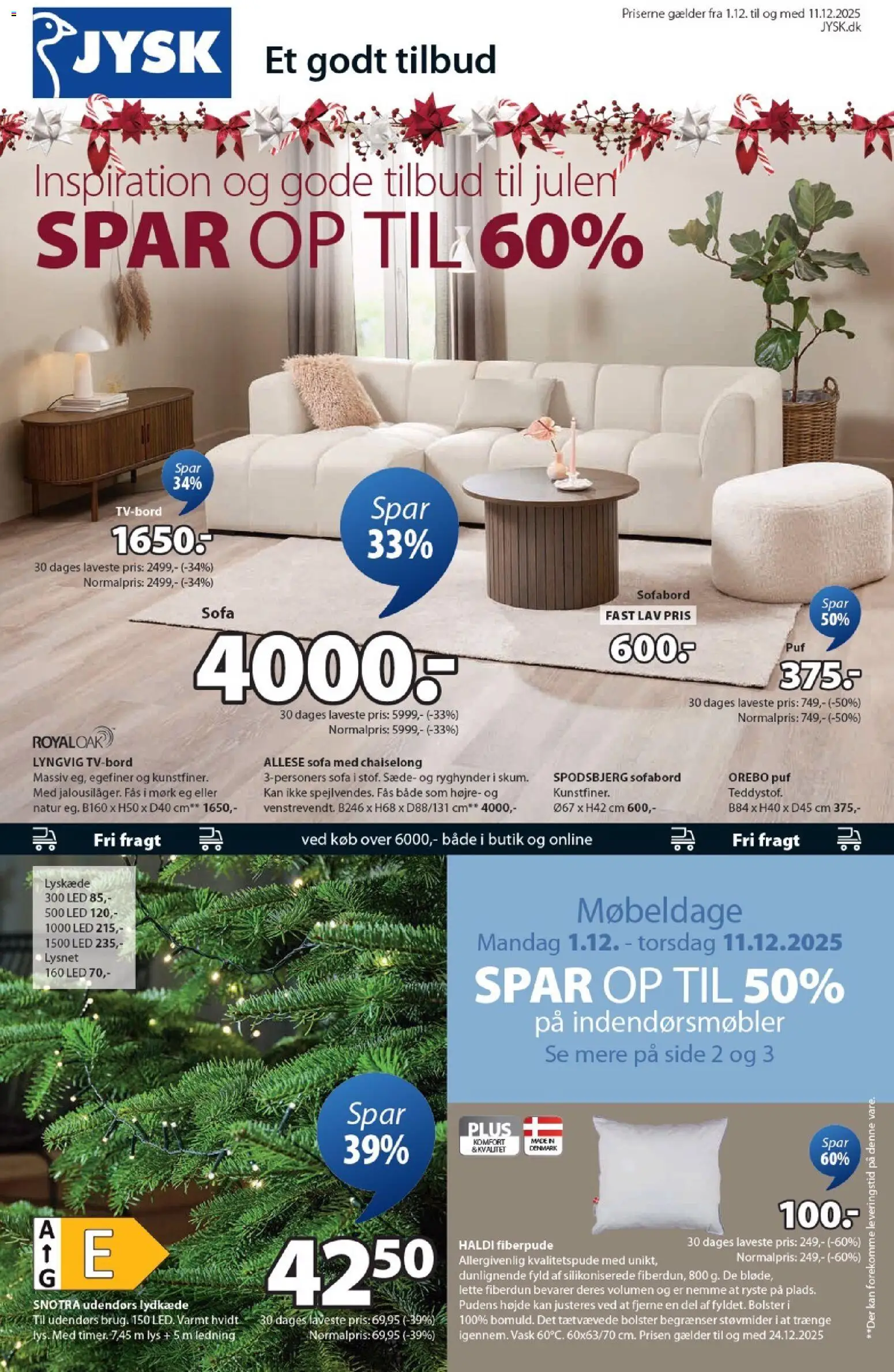 Eksempel på tilbudsavis Tilbudsavis fra butik JYSK gyldig fra 01/12/2025