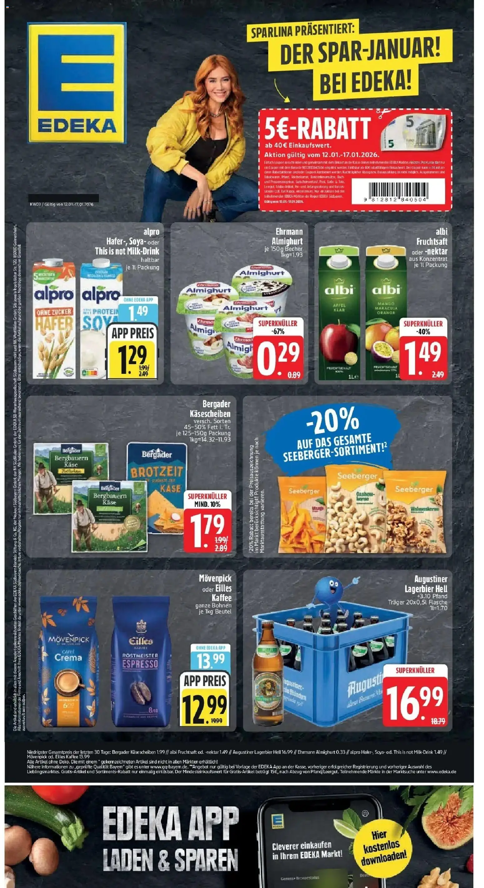 Vorschau von dem Prospekt des Geschäftes Edeka, gültig ab dem 11.01.2026 - Mango, Kaffee, Äpfel, Zucker, Alpro, Eilles kaffee, Fruchtsaft, Ehrmann almighurt