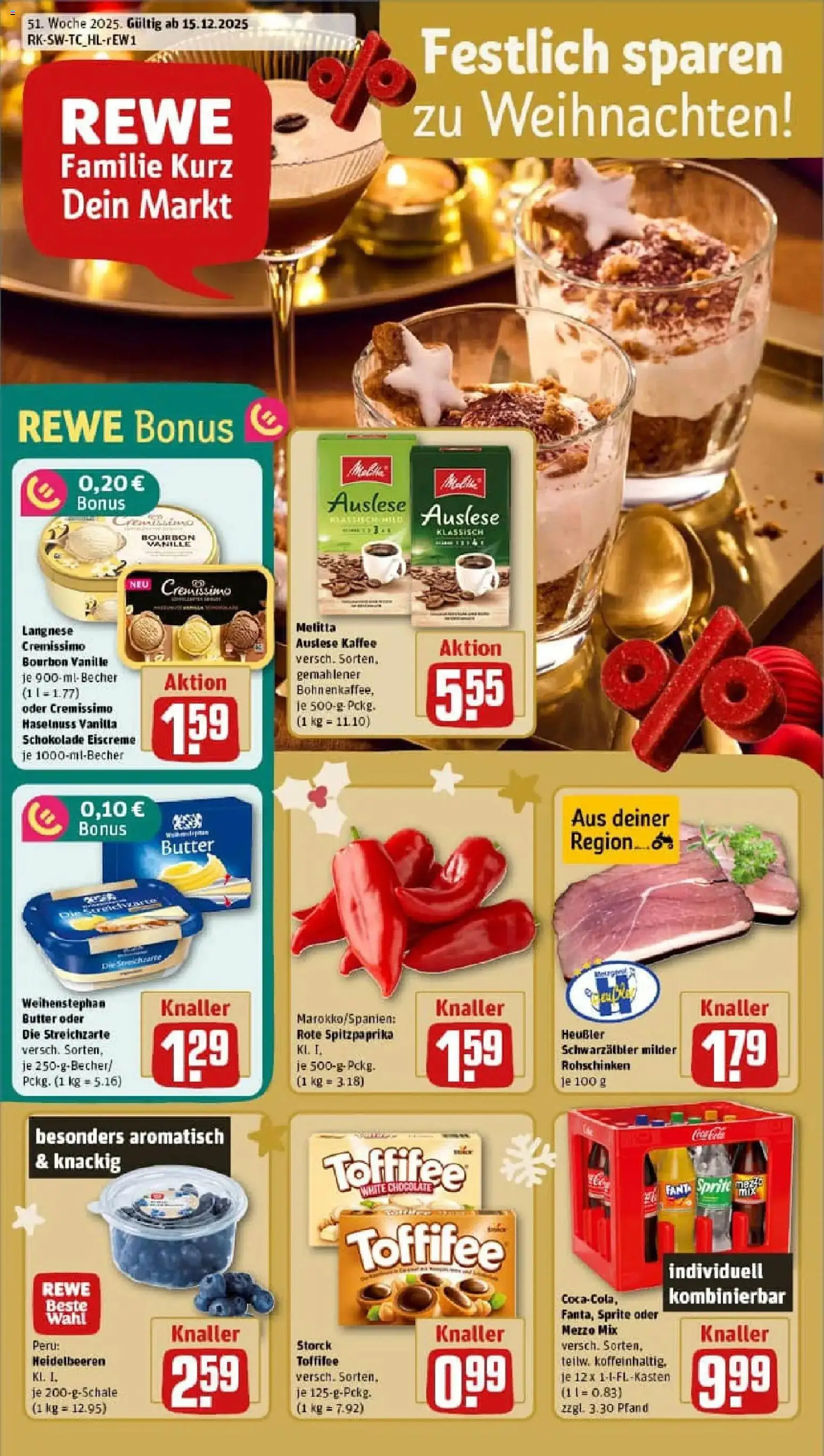 Vorschau von dem Prospekt des Geschäftes Rewe, gültig ab dem 15.12.2025