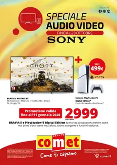 Anteprima dell'opuscolo Volantino Sony Audio Video dal negozio Comet valido da 13/10/2025