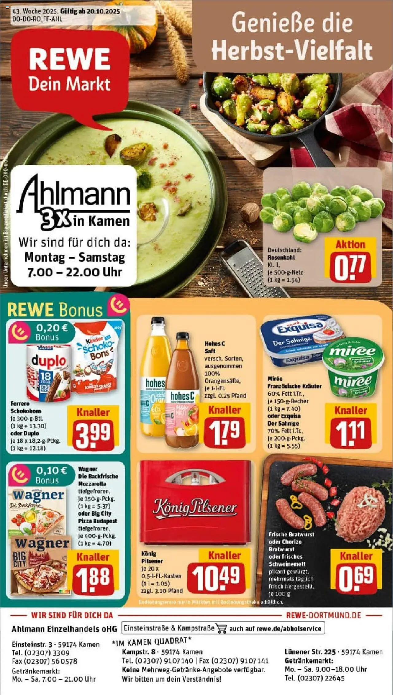 REWE Prospekt ab 19.10.2025 nächste Woche - Prospekt Kamen	