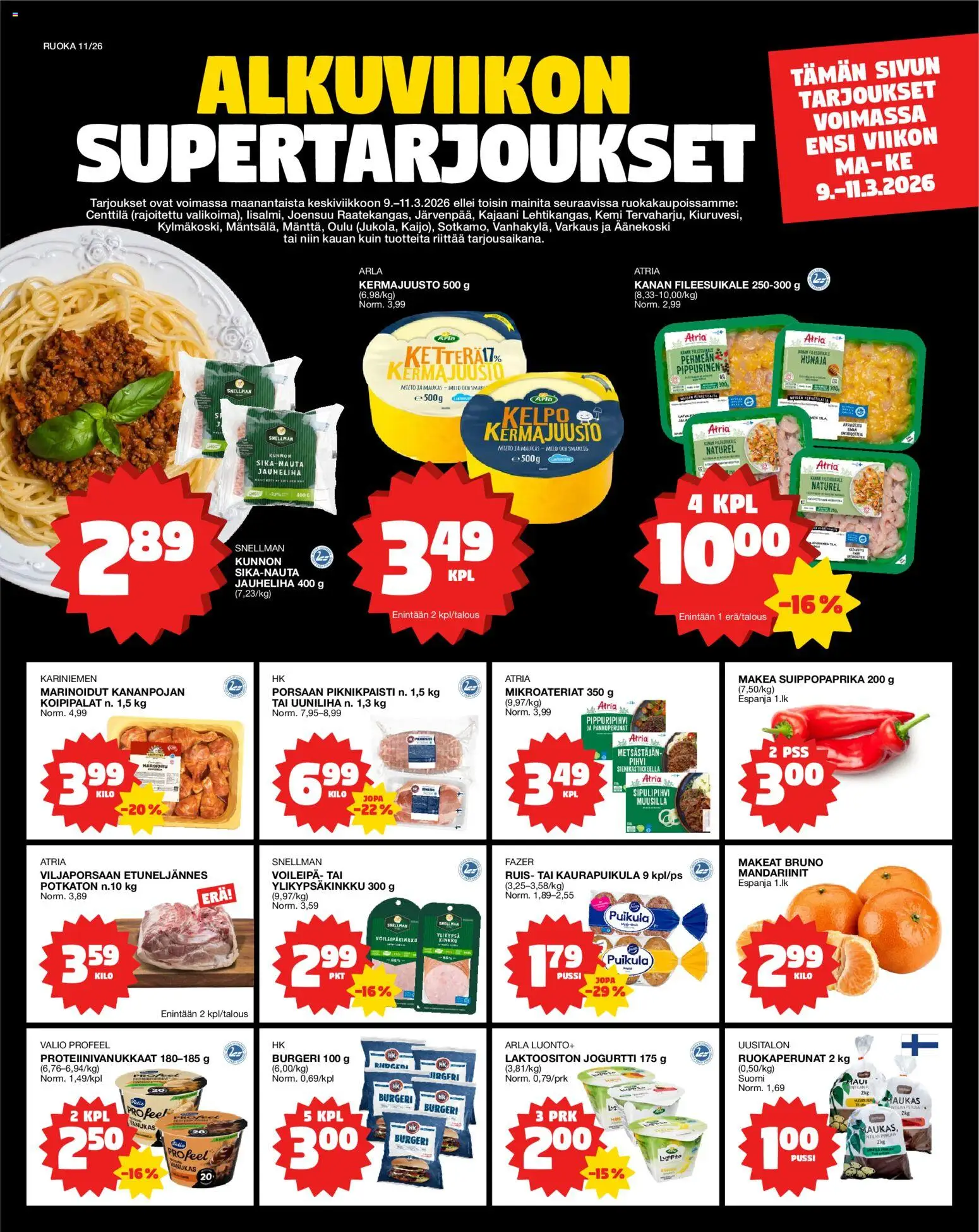 Kaupan Tokmanni Tokmanni Ruokatarjoukset esikatselu, voimassa 09/03/2026