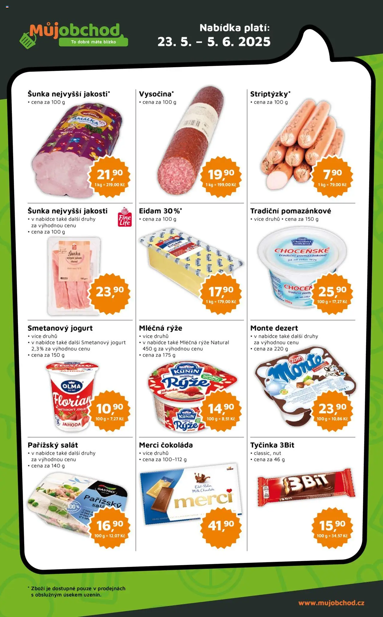  Můj obchod Leták - Brand (23.05.2025 - 05.06.2025) - strana 2 - Čokoláda, Dezert, Jogurt, Šunka, Merci, Mléčná rýže, Smetanový jogurt, Milk chocolate