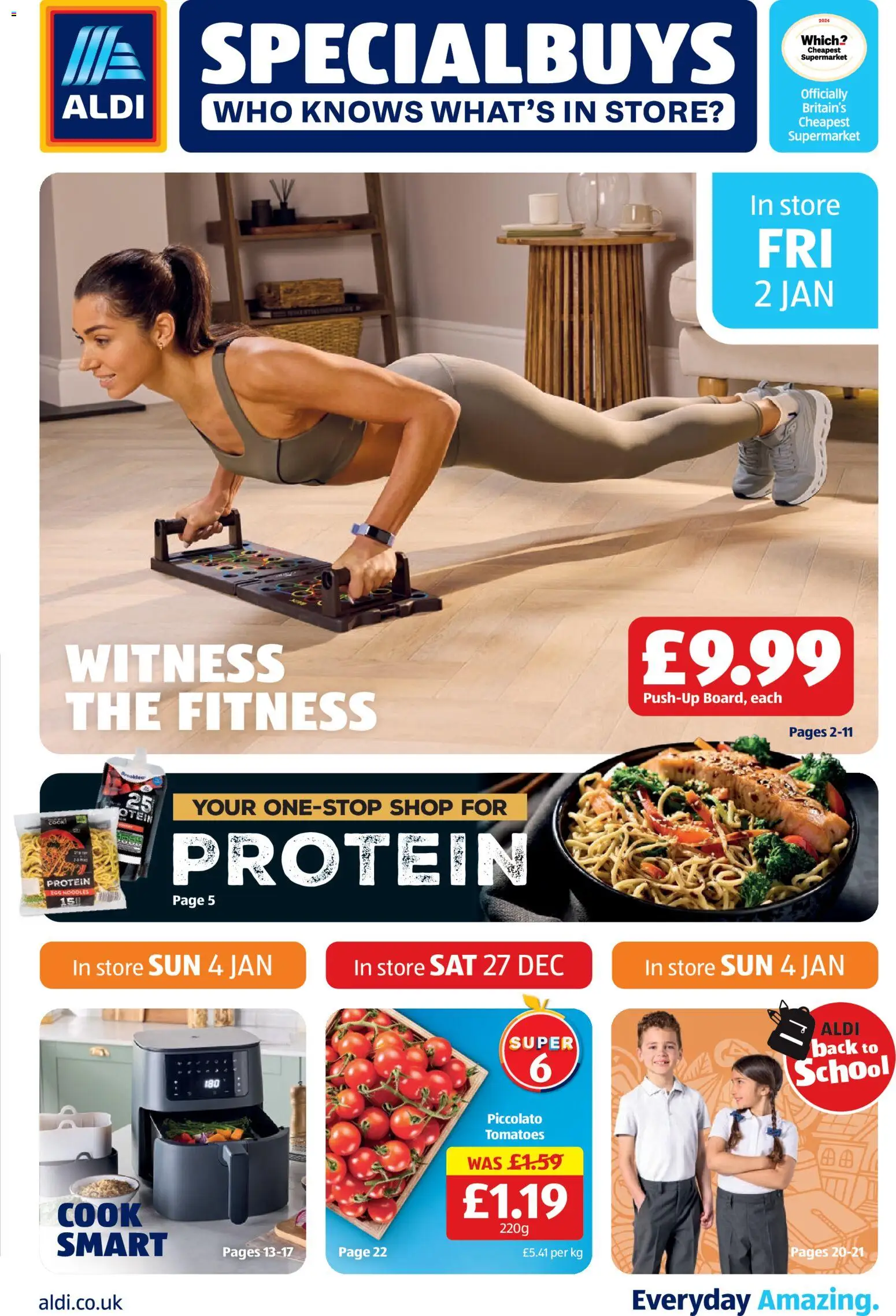 Preview of Aldi Weekly offers Scottish Specialbuys valid from 02/01/2026 - Noodles, Protein, Tomatoes