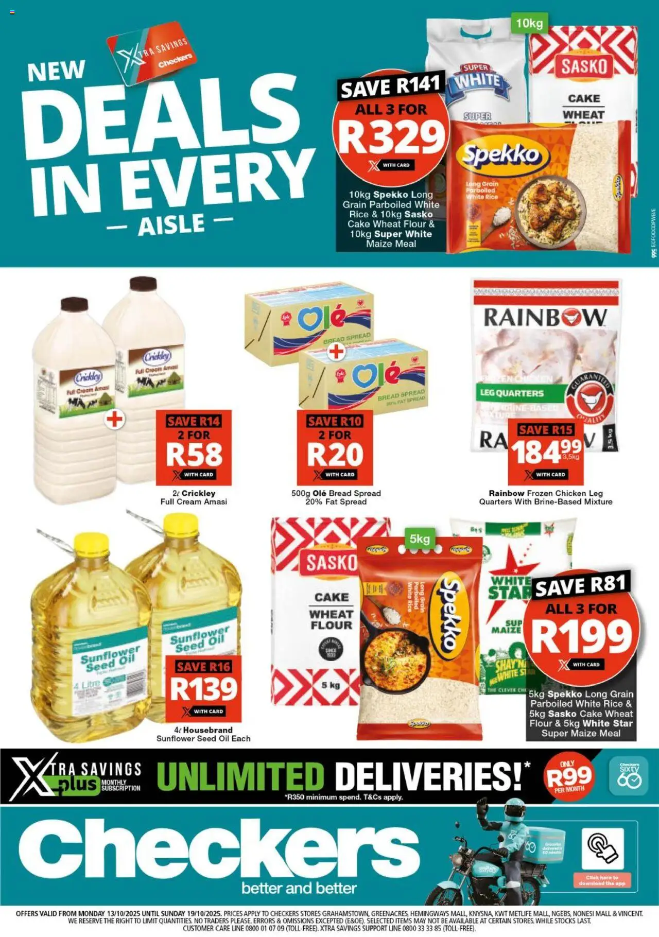 Checkers Eastern Cape - Xtra Savings Deals 13/10 - 19/10/2025 >> Catalogue