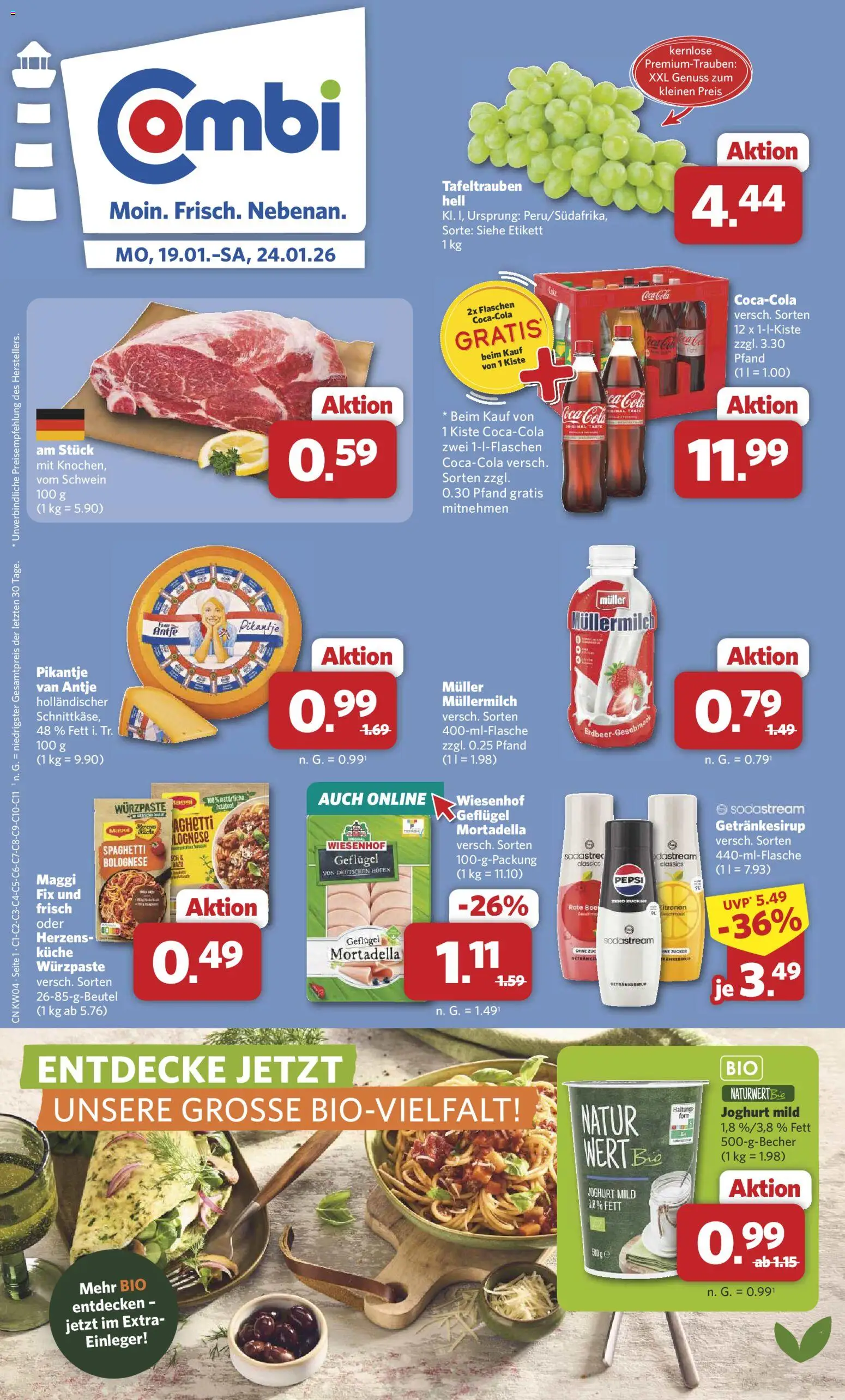 Vorschau von dem Prospekt des Geschäftes Combi, gültig ab dem 19.01.2026 - Küche, Sodastream, Spaghetti, Maggi, Zucker, Zitronen, Müllermilch, Pepsi
