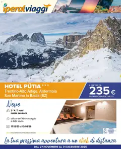 Anteprima dell'opuscolo Volantino Viaggi dal negozio Iperal valido da 27/11/2025
