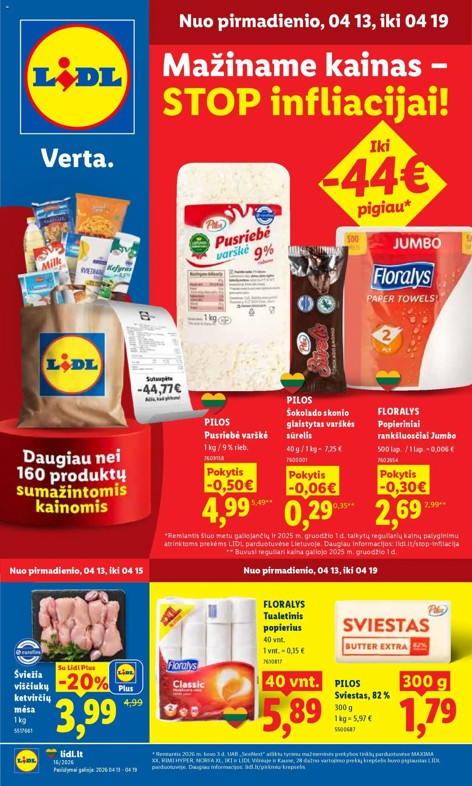 LIDL parduotuvės leidinio LIDL leidinys galiojančio nuo 2026.04.13 peržiūra