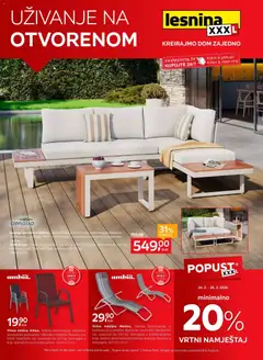 Pregled letka Lesnina XXXL: Uzivanje na otvorenom katalog do 26.03.2026 trgovine Lesnina vrijedi od 23.02.2026