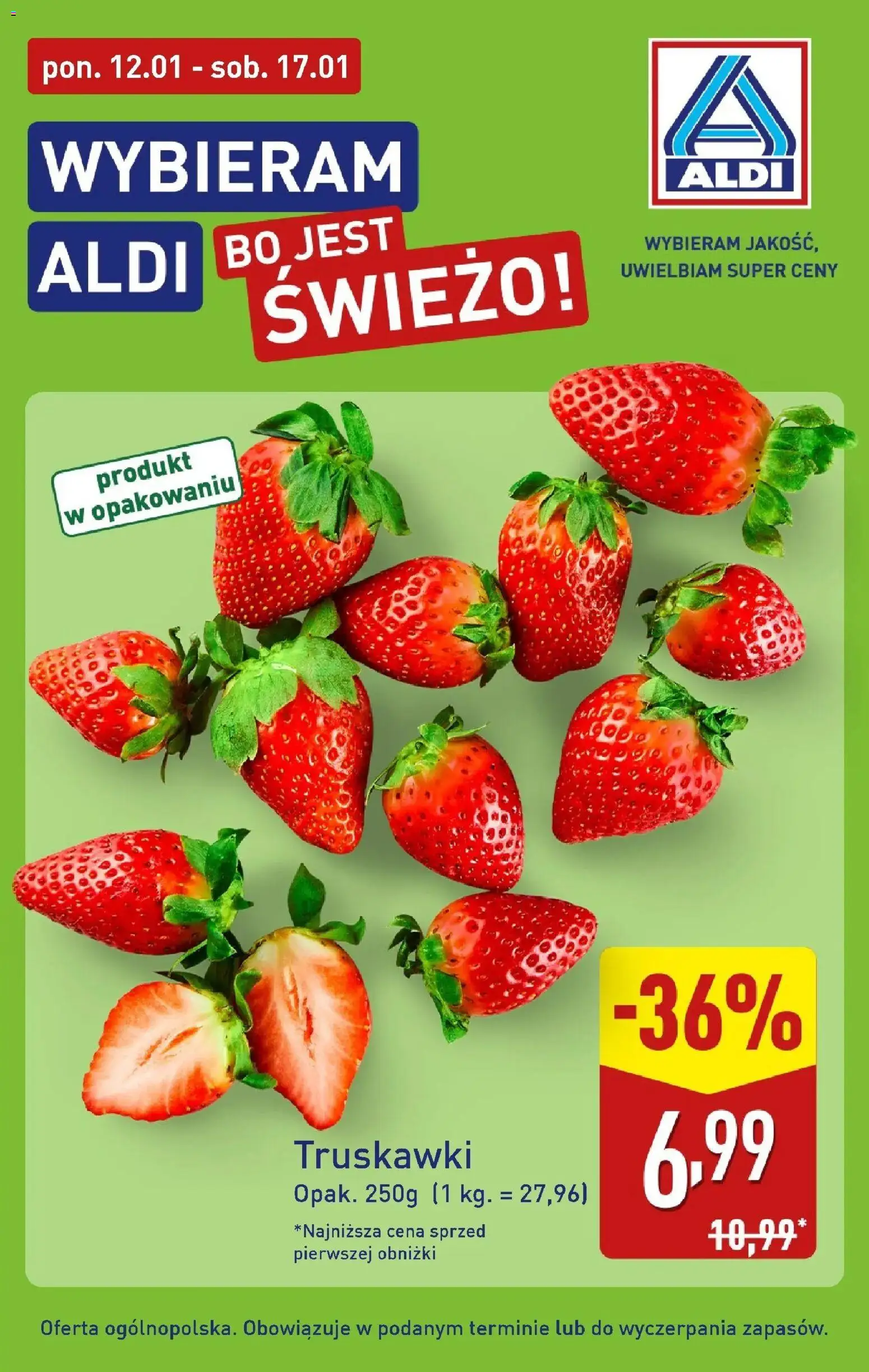 Pogląd gazetki "Truskawki" ze sklepu Aldi ważnej od 12.01.2026