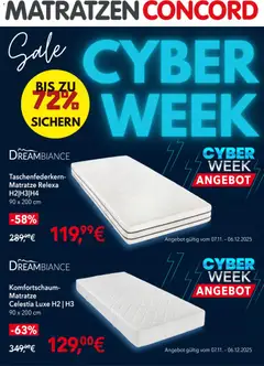 Vorschau der Angebote: Matratzen Concord Cyber Monday gültig ab 03.12.2025