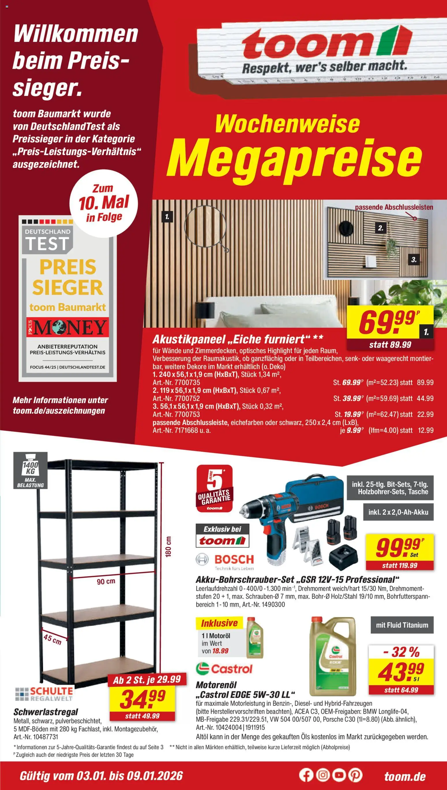 Vorschau von dem Prospekt des Geschäftes Toom Baumarkt, gültig ab dem 03.01.2026 - Bosch, Schwerlastregal, Tasche