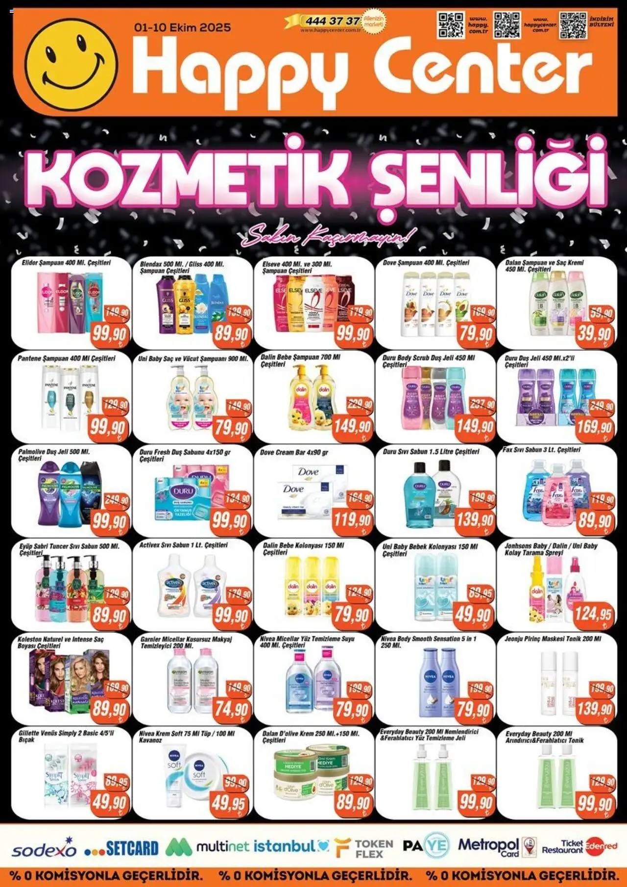 Happy Center Katalog 01 Ekim 2025 - Broşür, Indirim - Sayfa numarası 1 - Şampuan, Makyaj, Pirinç, Krem, Sabun, Duş