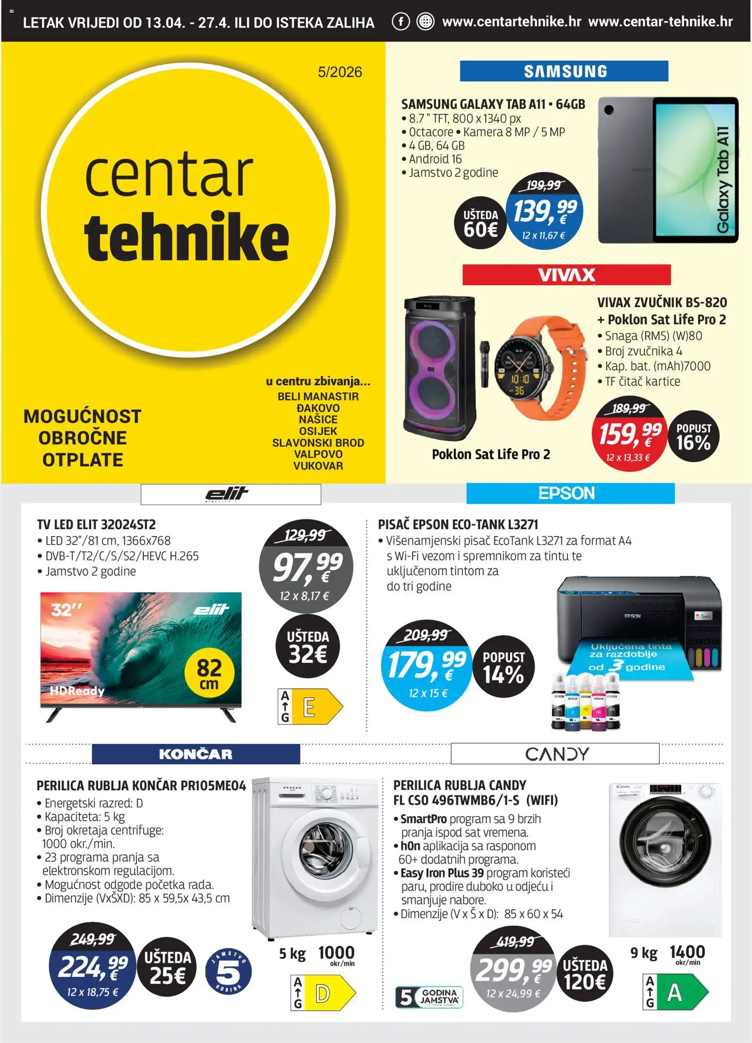 Pregled letka Centar Tehnike Katalog trgovine Centar Tehnike vrijedi od 13.04.2026