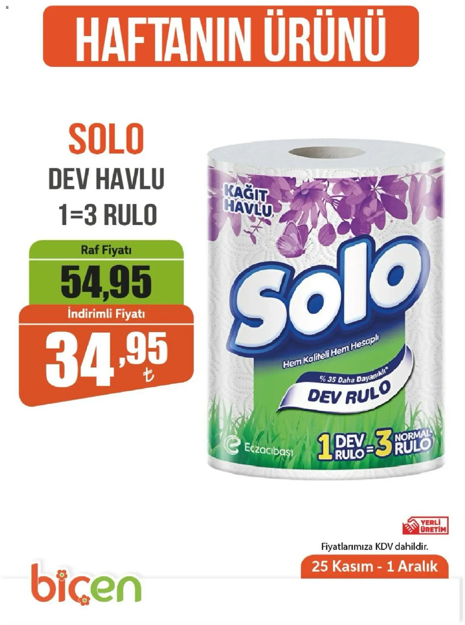 Biçen Market Haftanın Ürünü 25.11.2025 - Broşürünün önizlemesi - Raf