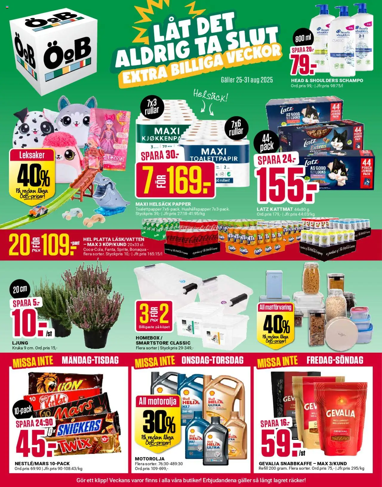 Aktuella reklamblad ÖoB är giltig 25/08 2025 > Veckans Erbjudanden gäller från 25/08/2025 till 31/08/2025 sidnummer 1