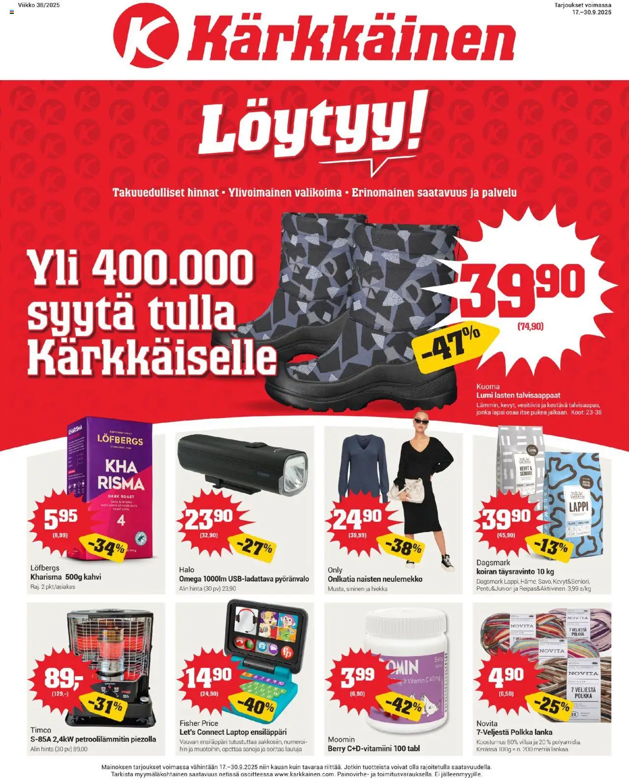 Kärkkäinen-kaupan Tarjoukset voimassa 17/09/2025 - Sivulla 1