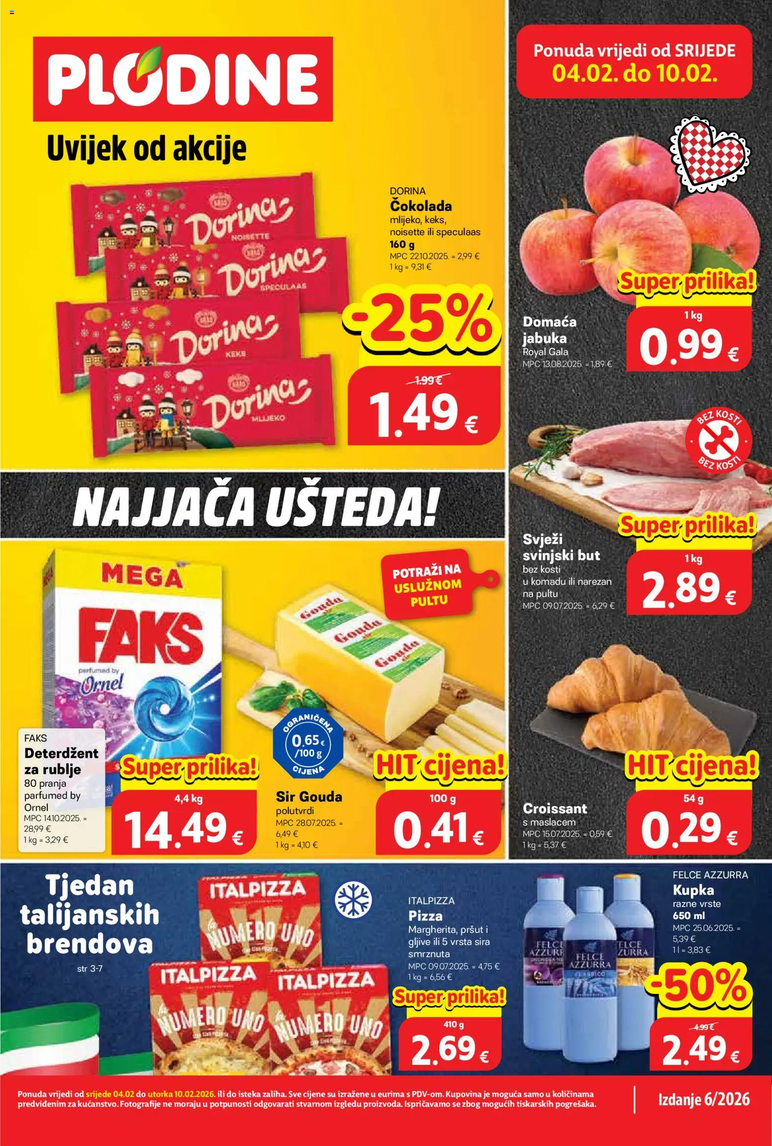 Pregled letka Katalog trgovine Plodine vrijedi od 04.02.2026